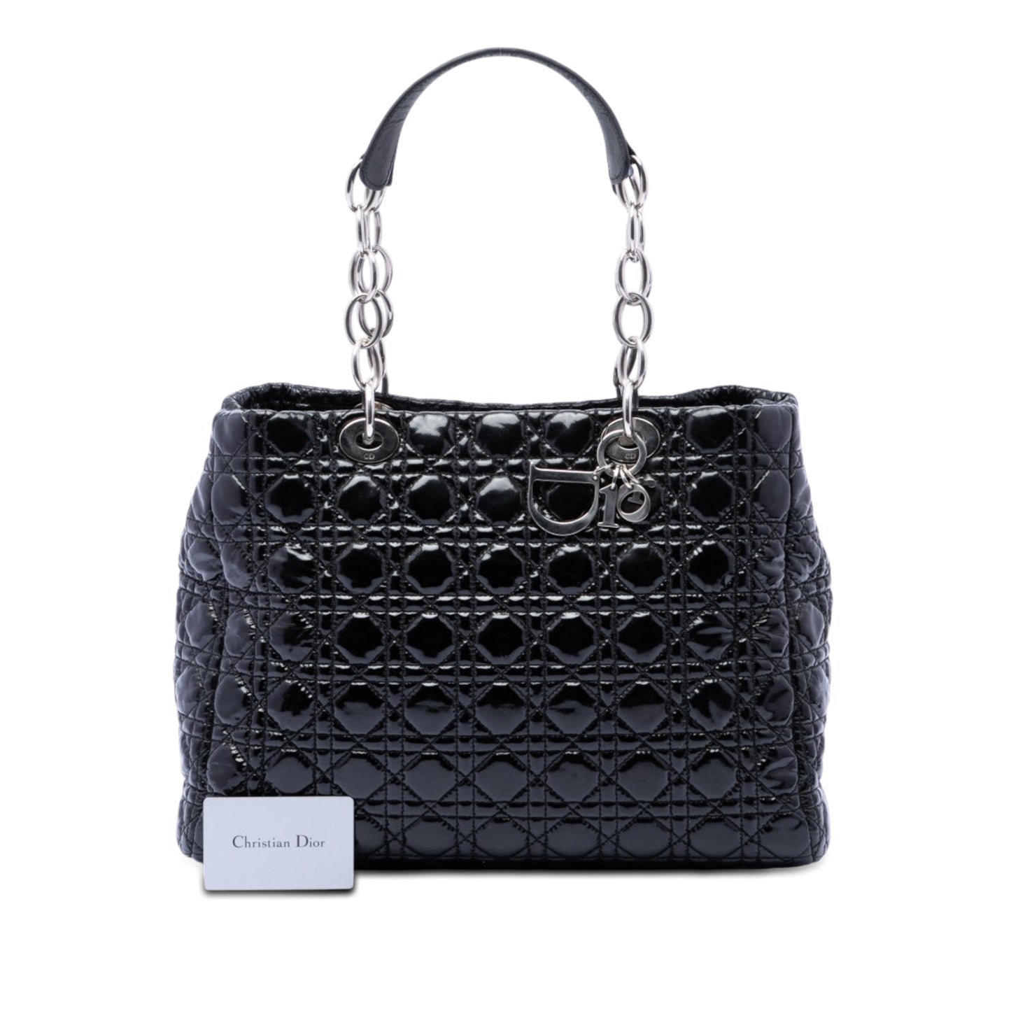 Dior Large Patent Cannage Lady Dior Soft Shopping Tote