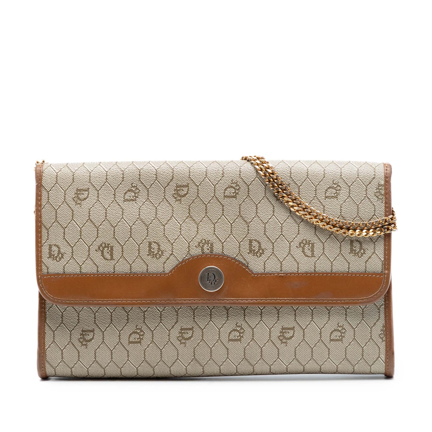 Dior Honeycomb Coated Canvas Chain Shoulder Bag