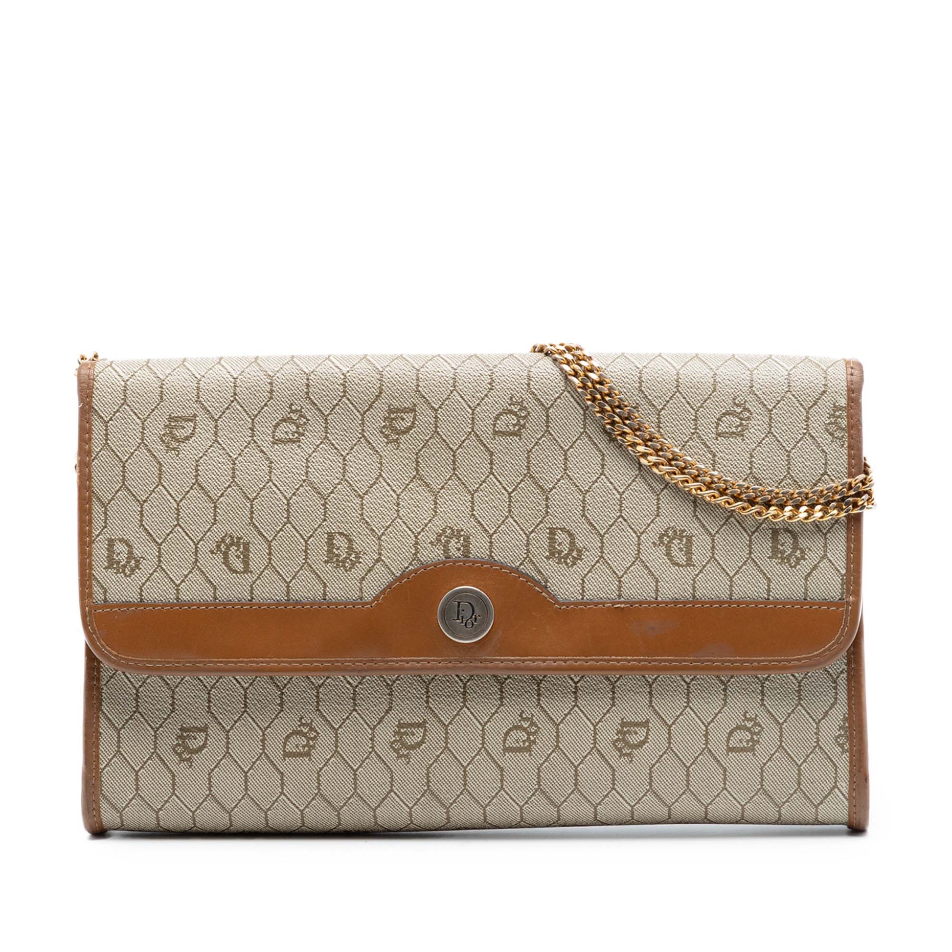Dior Honeycomb Coated Canvas Chain Shoulder Bag