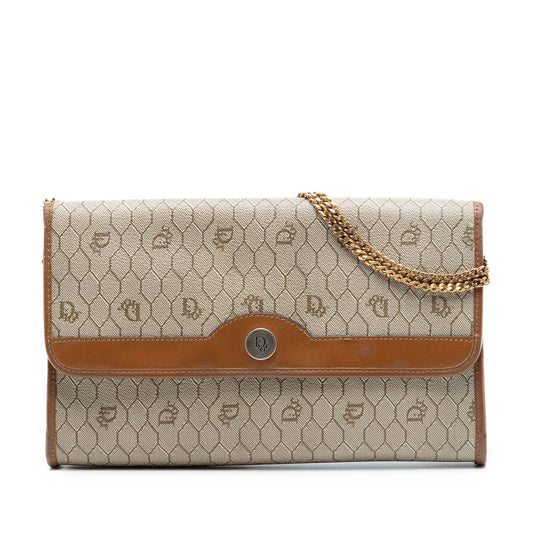 Dior Honeycomb Coated Canvas Chain Shoulder Bag
