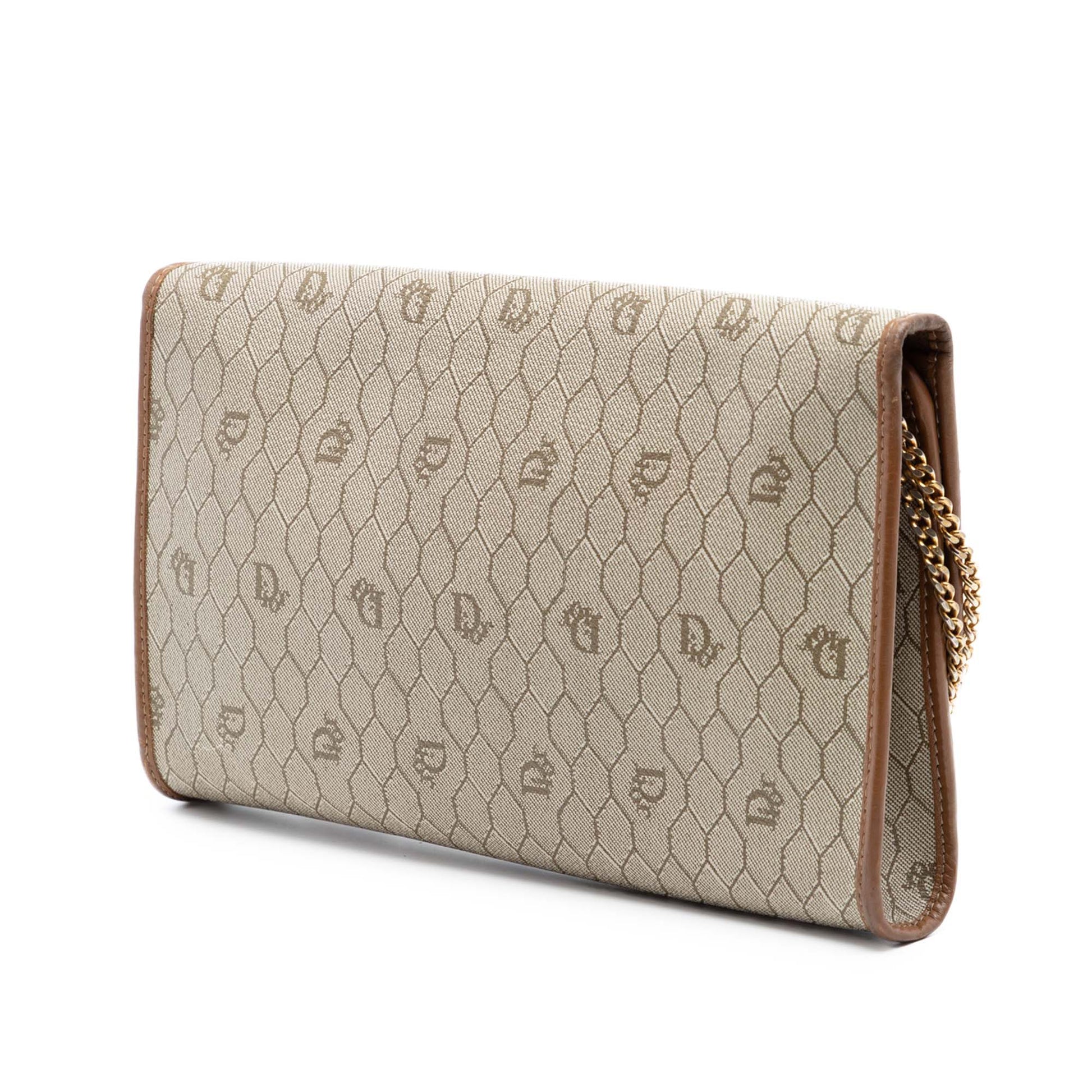 Dior Honeycomb Coated Canvas Chain Shoulder Bag