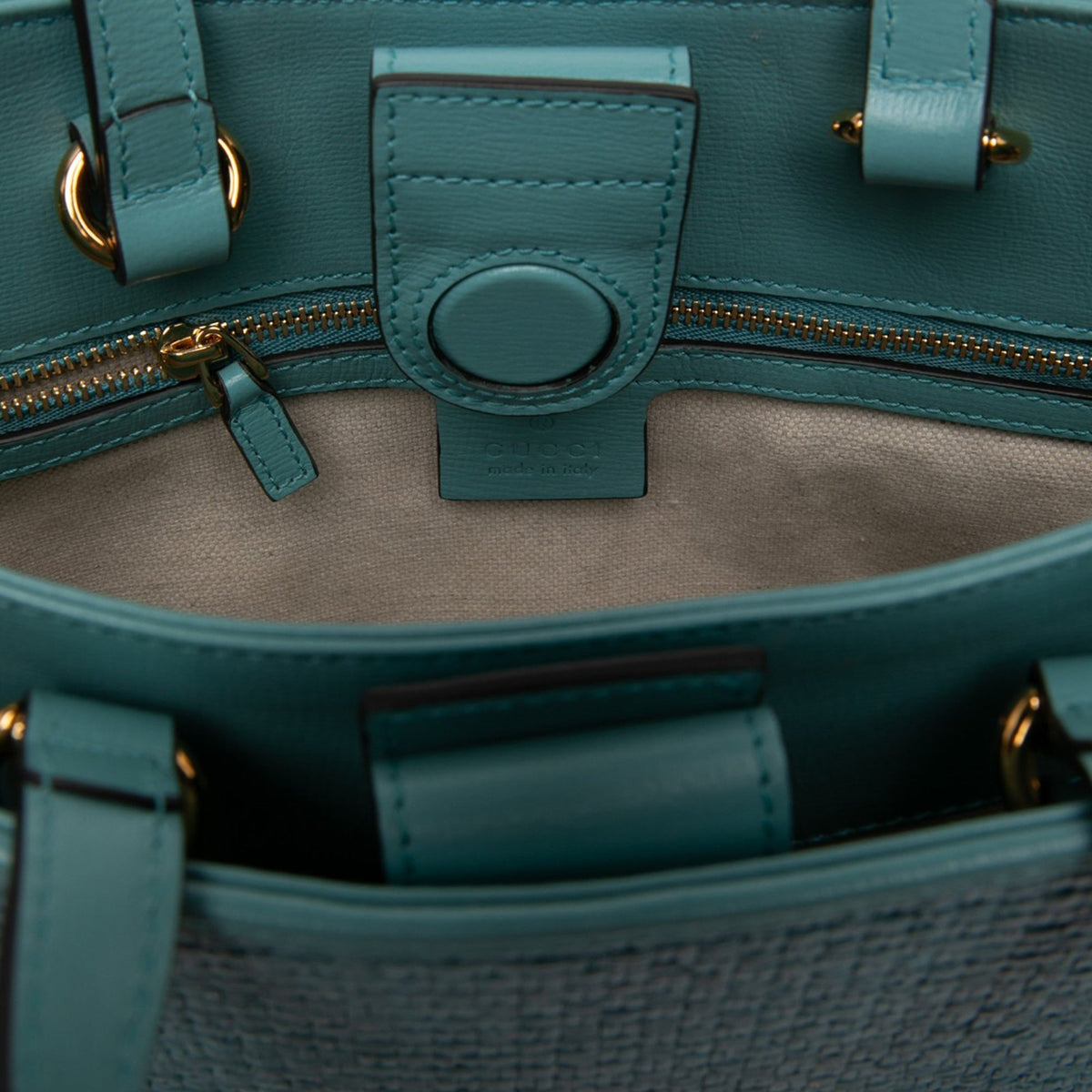 Gucci Medium Raffia Horsebit 1955 Chain Tote — Blue