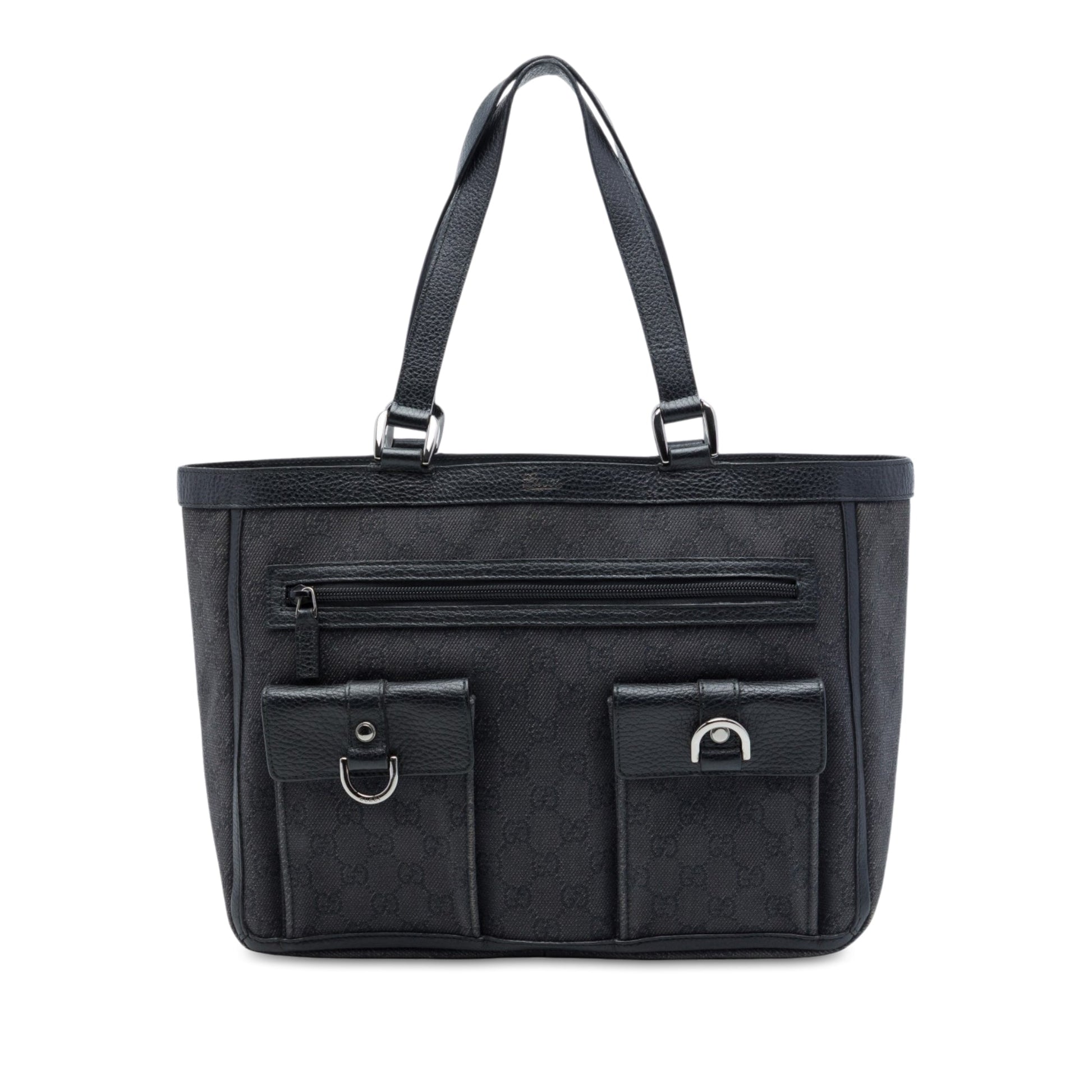 Gucci GG Denim Abbey D Ring Pocket Tote
