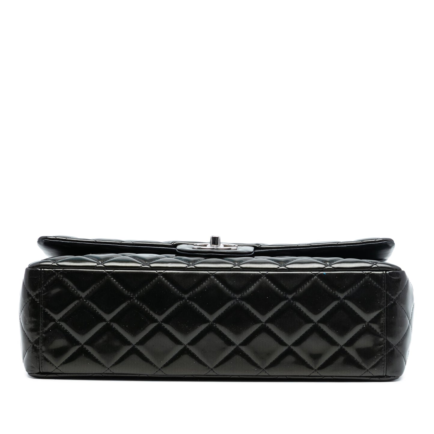 Chanel Maxi Classic Striped Patent Double Flap
