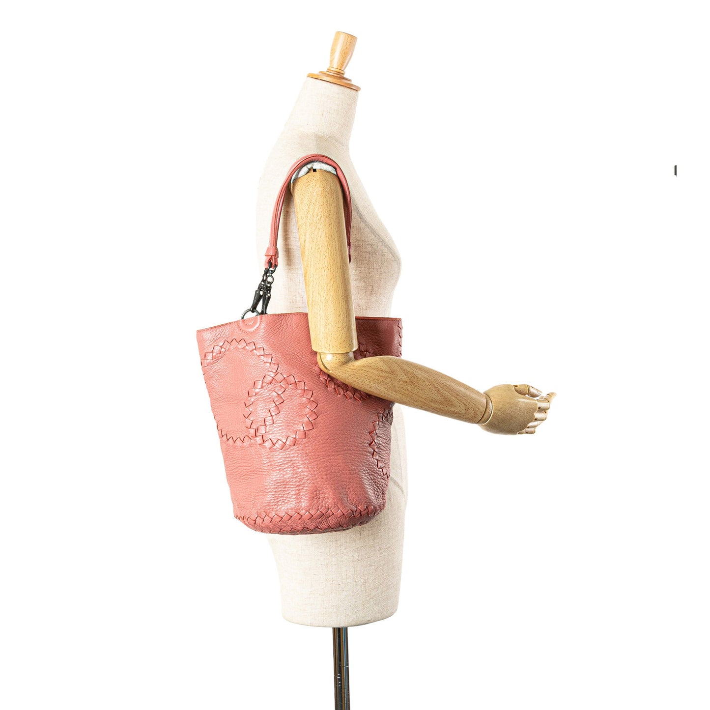 Bottega Veneta Small Intrecciato Trimmed Cervo Bucket Bag