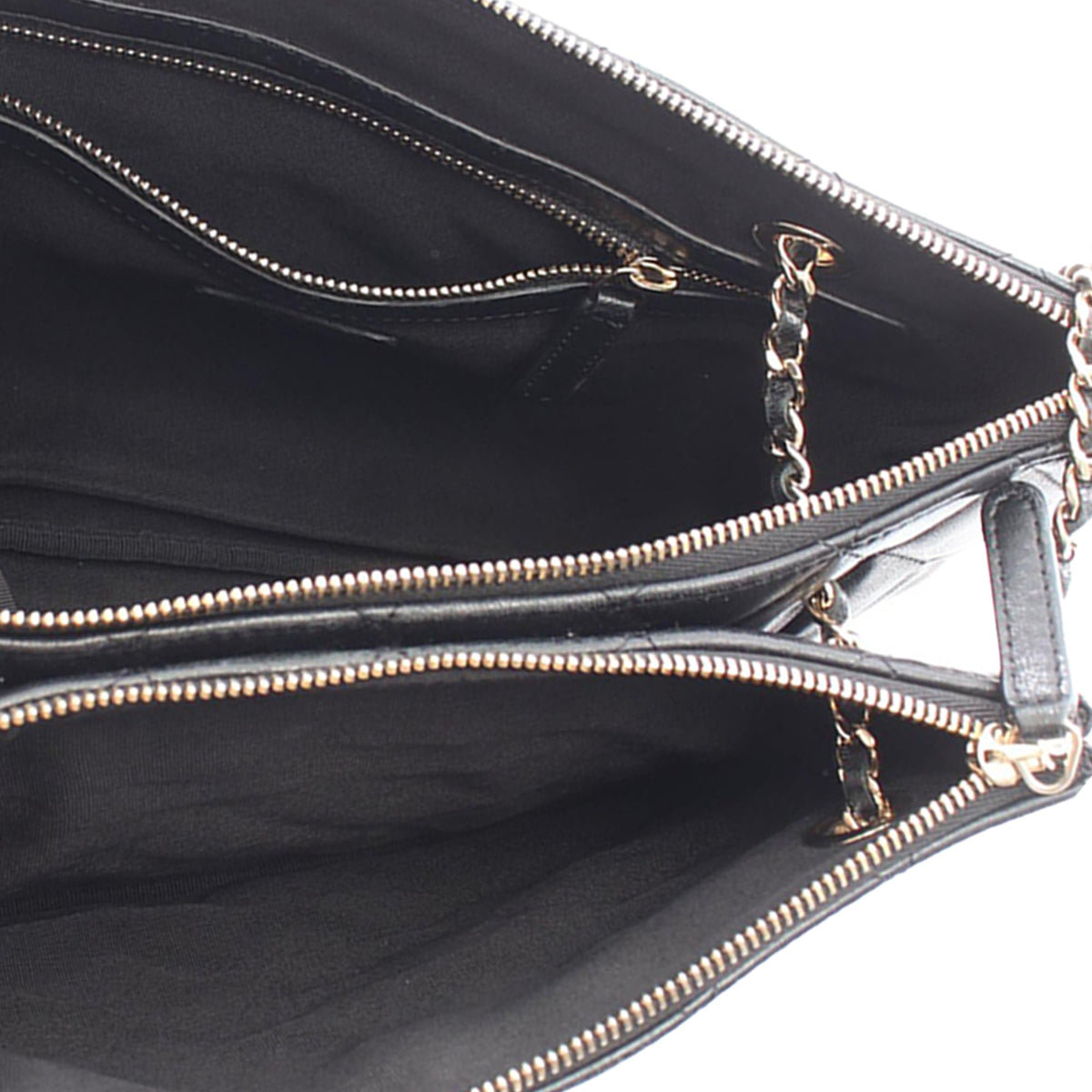 Chanel CC Quilted Lambskin Pouch with Mini Flap Purse — Black