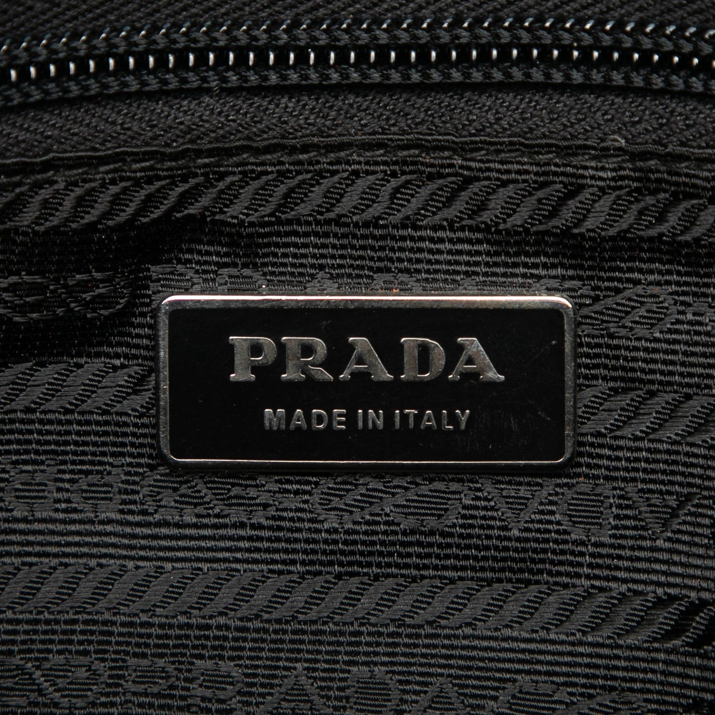 Prada Saffiano Trimmed Tessuto Double Zip Crossbody