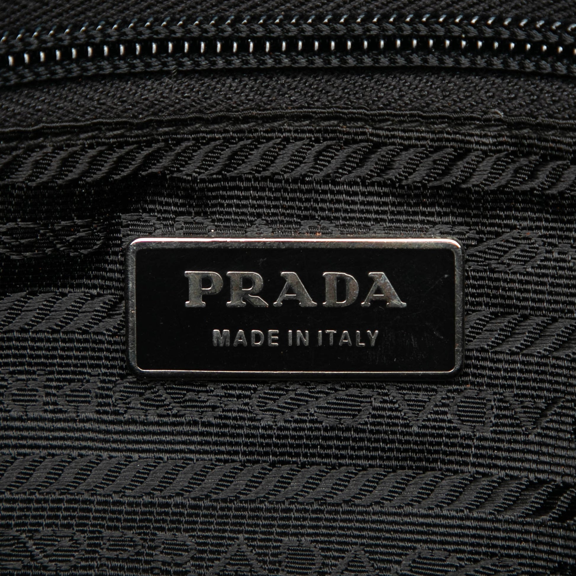 Prada Saffiano Trimmed Tessuto Double Zip Crossbody