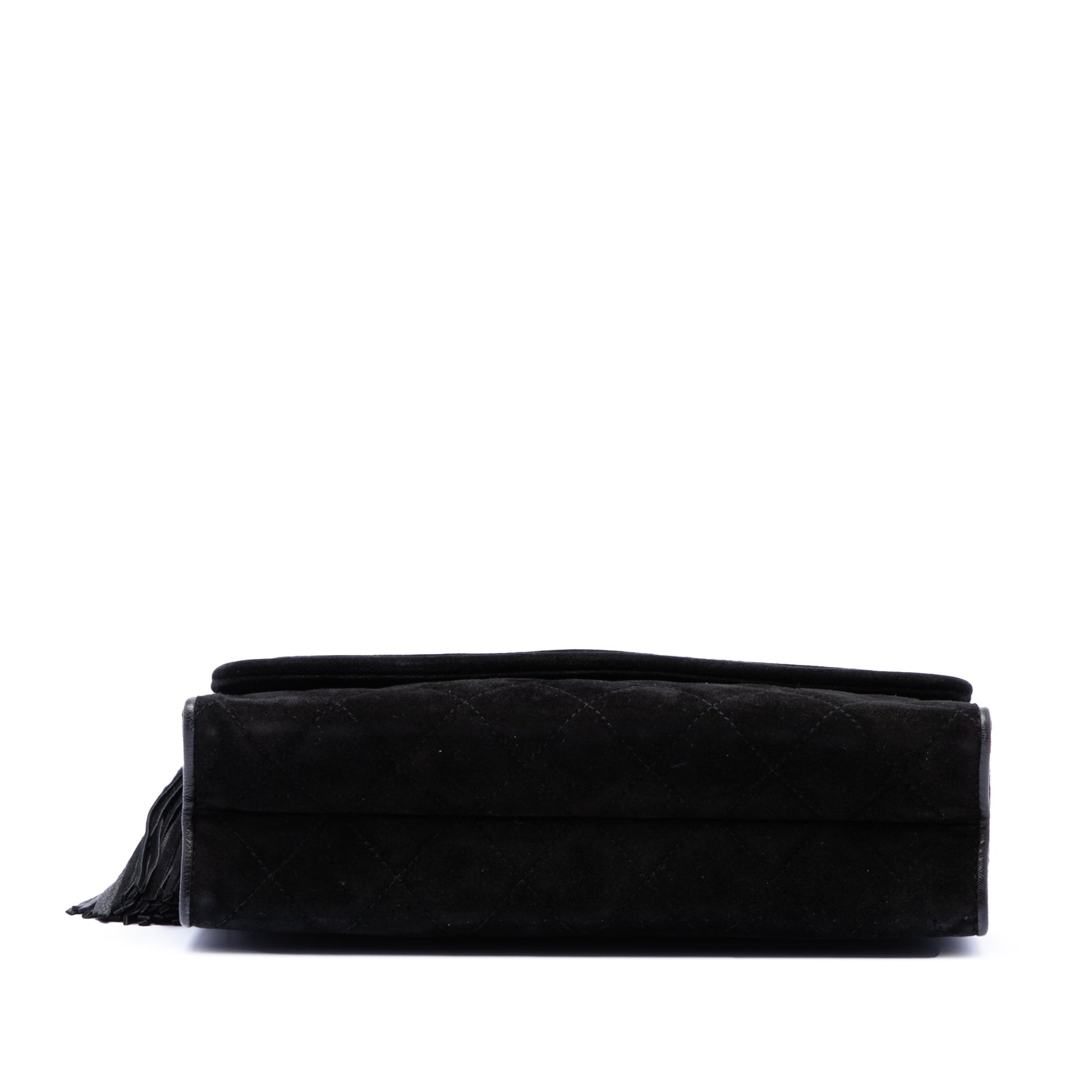 Chanel Quilted Suede Tassel Flap