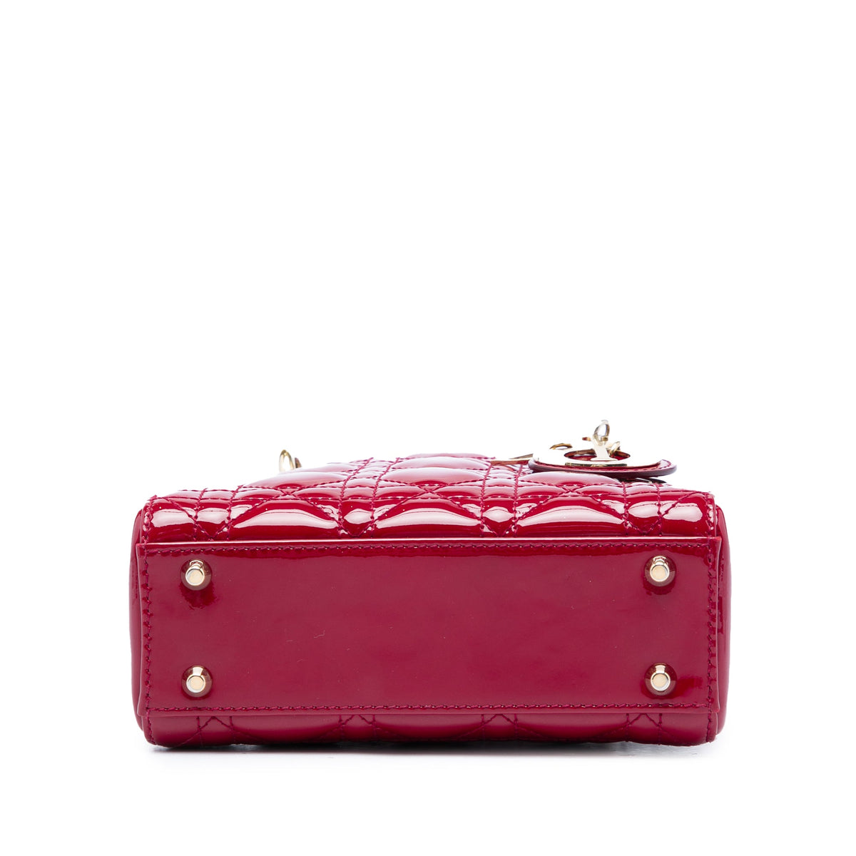 Dior Mini Patent Cannage Lady Dior — Red