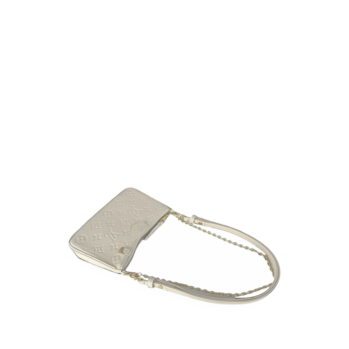 Louis Vuitton Monogram Empreinte Easy Pouch On Strap — White