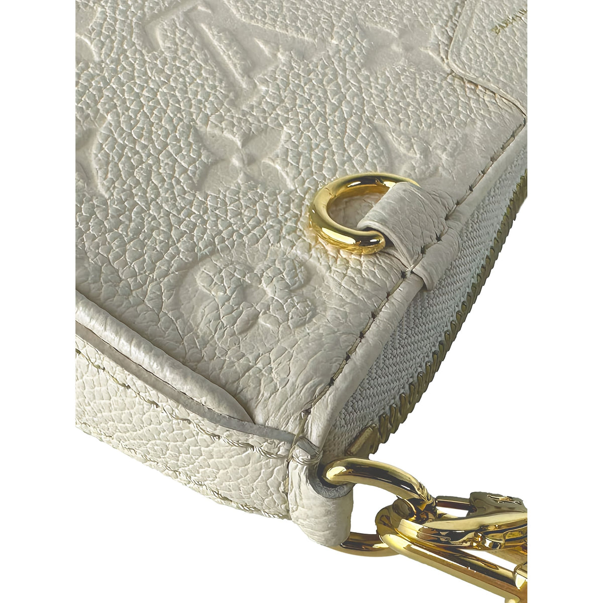 Louis Vuitton Monogram Empreinte Easy Pouch On Strap — White