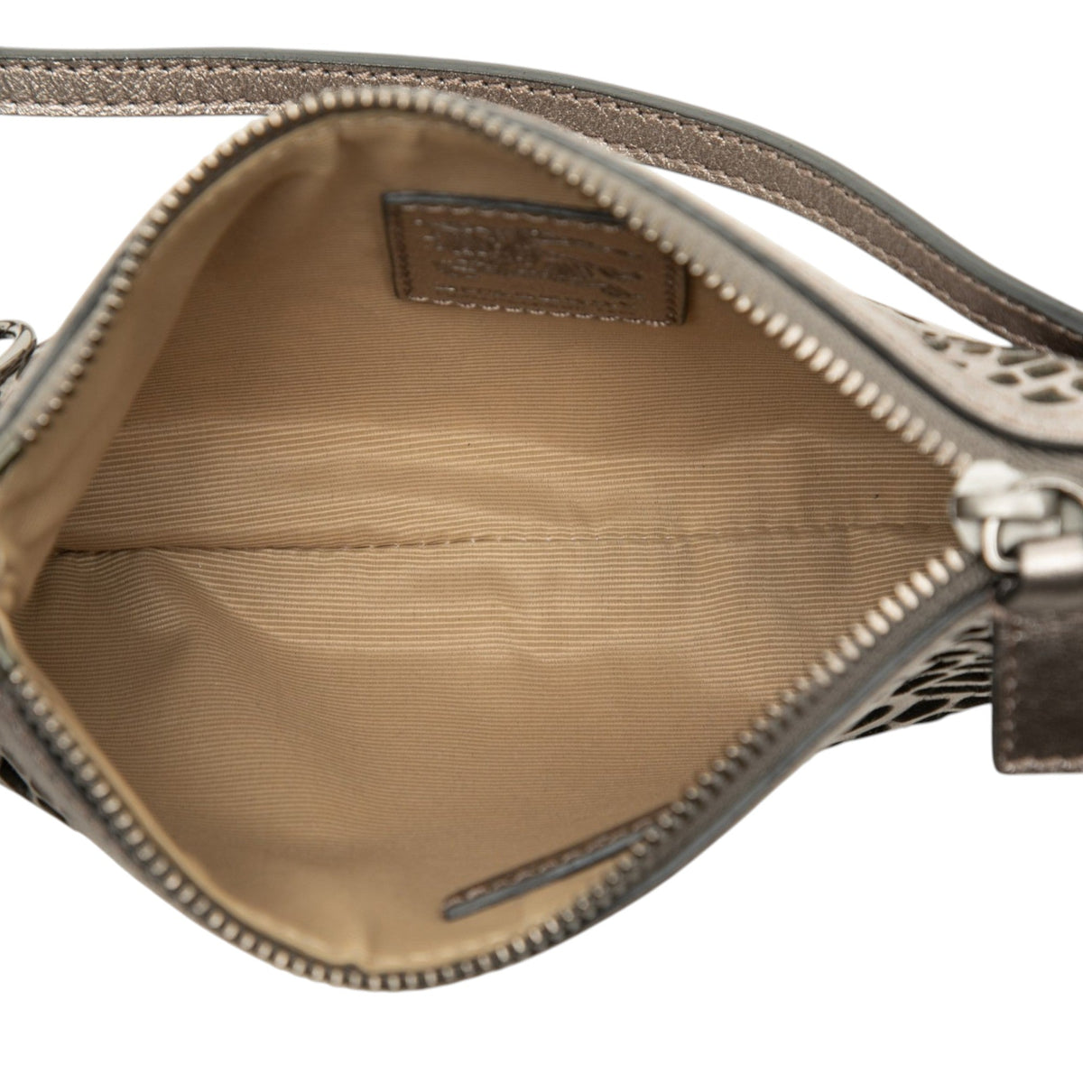 Burberry Supernova Check Cutout Leather Pochette — Silver