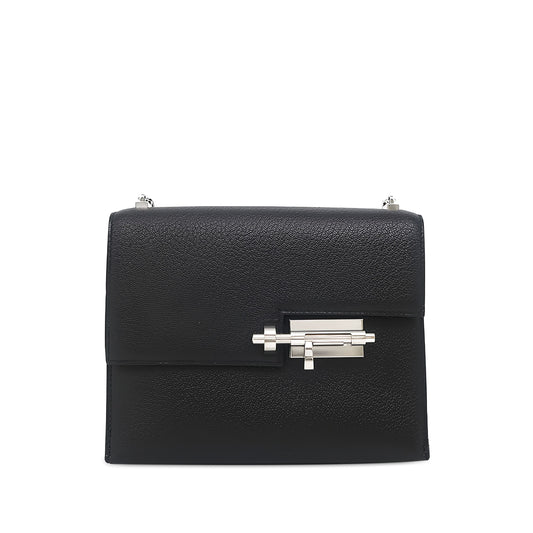 Hermès Mini Chevre Mysore Verrou Chaine — Black