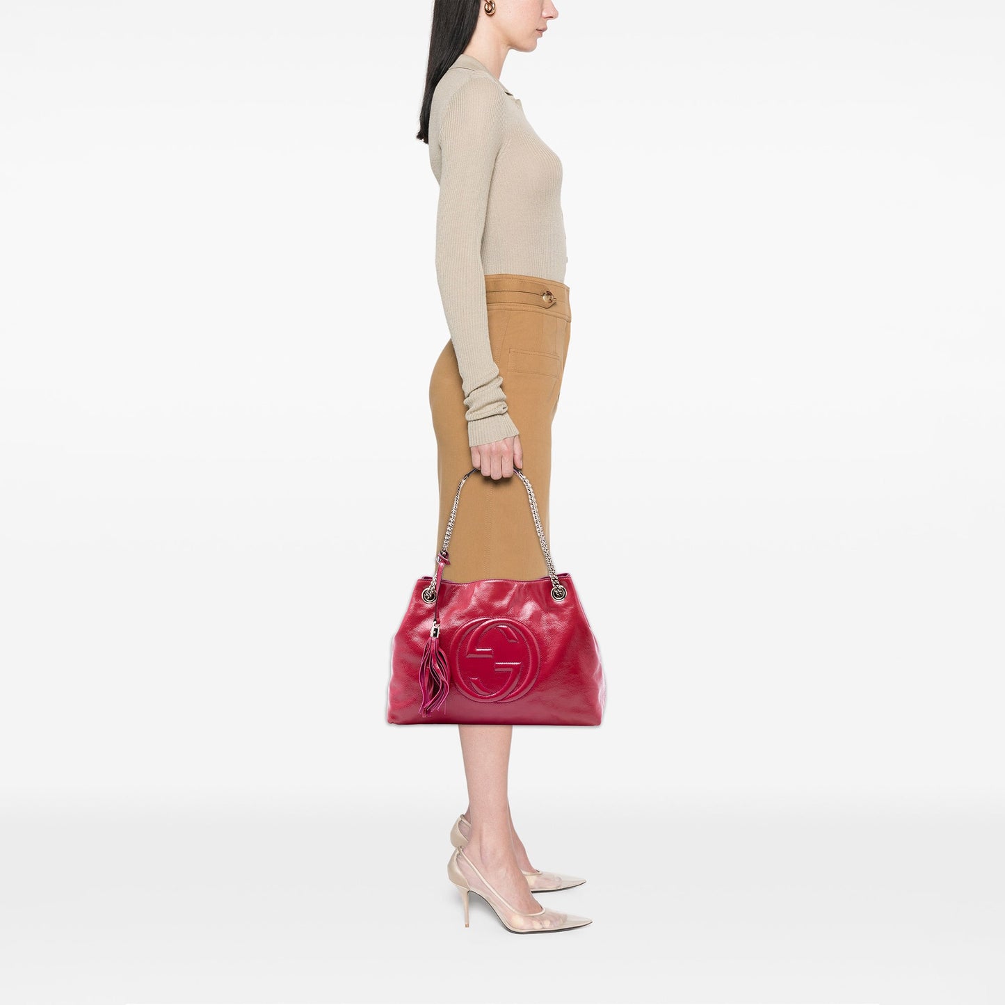 Gucci Medium Patent Soho Chain Tote