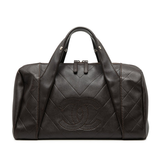 Chanel Medium Chevron Lambskin All Day Long Bowling Bag