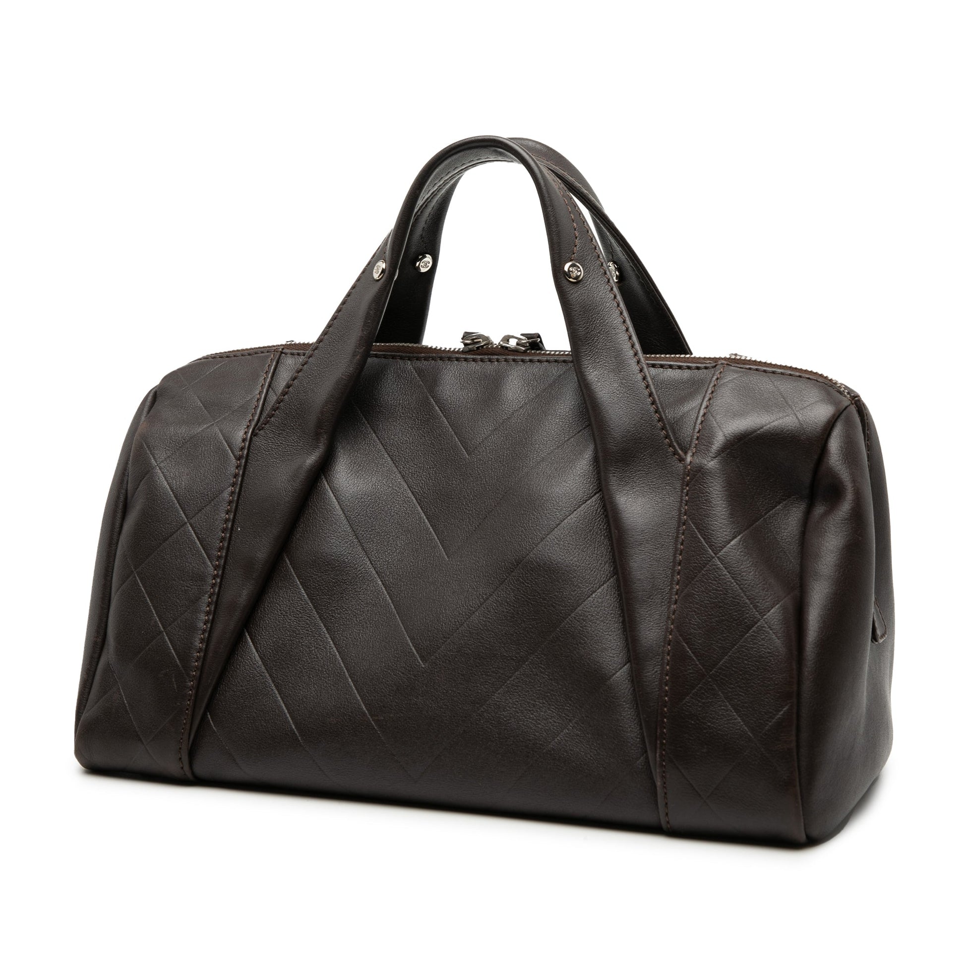 Chanel Medium Chevron Lambskin All Day Long Bowling Bag