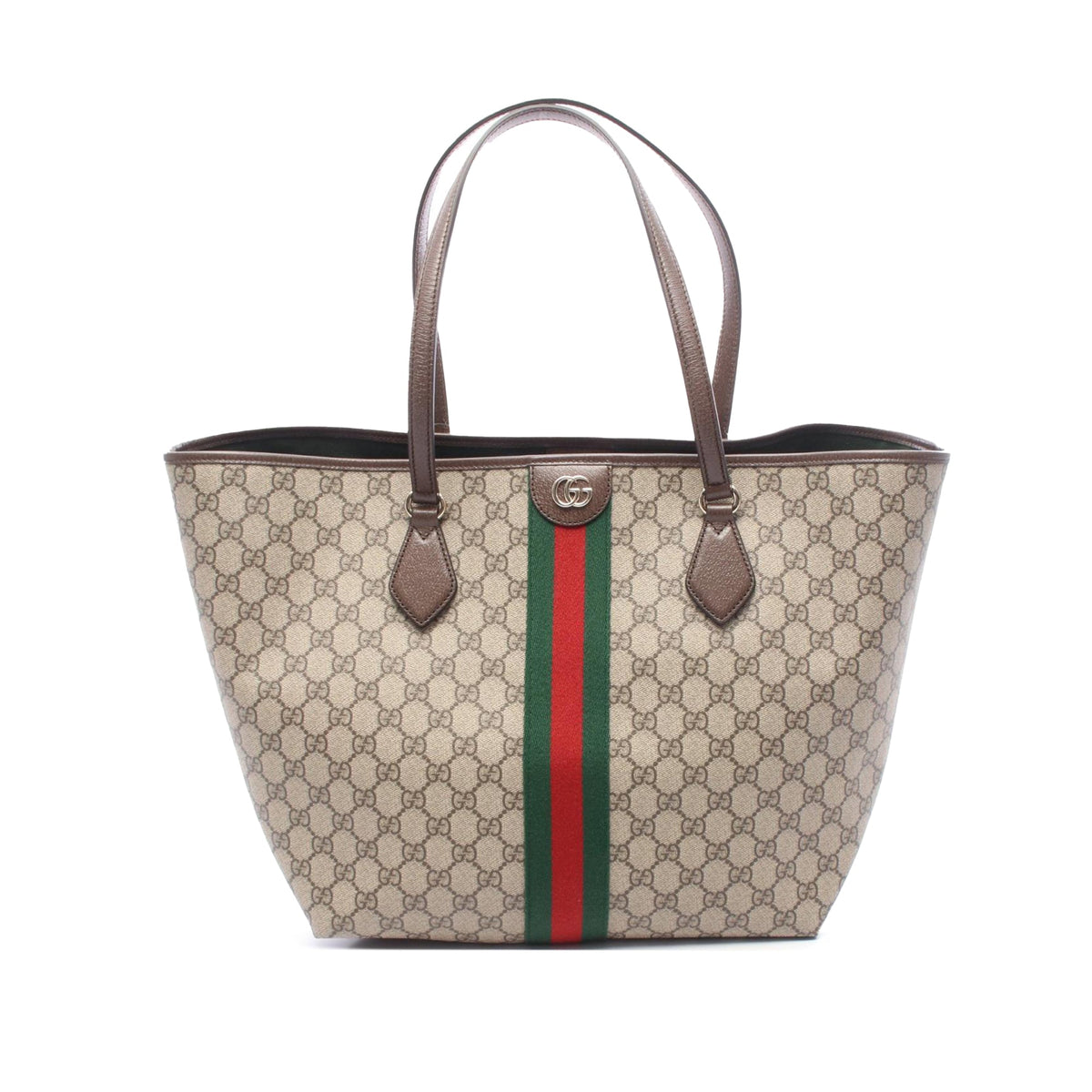 Gucci Medium GG Supreme Web Ophidia Tote — Beige