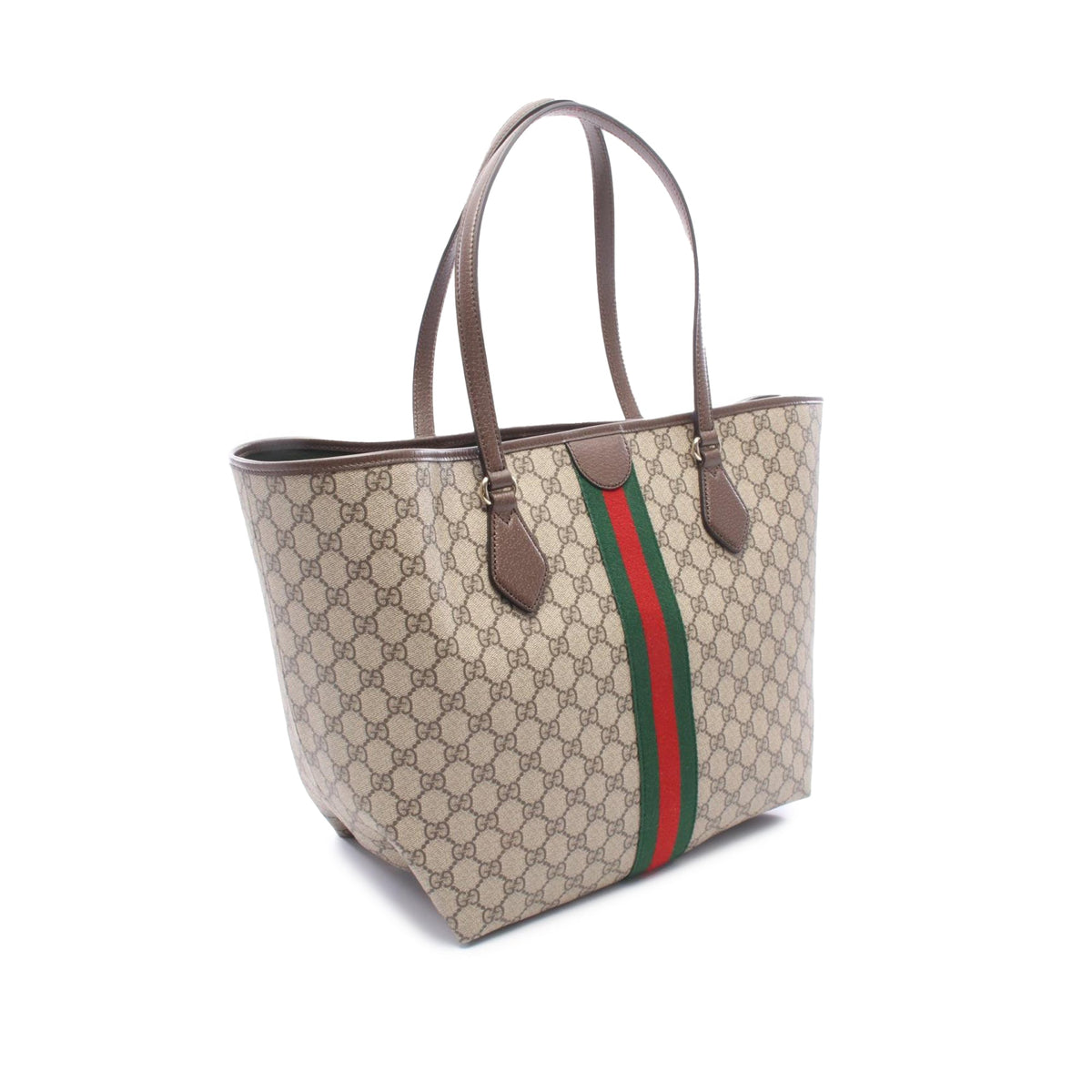 Gucci Medium GG Supreme Web Ophidia Tote — Beige