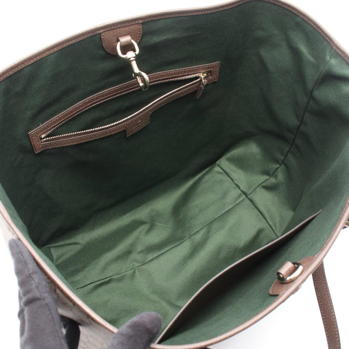 Gucci Medium GG Supreme Web Ophidia Tote — Beige