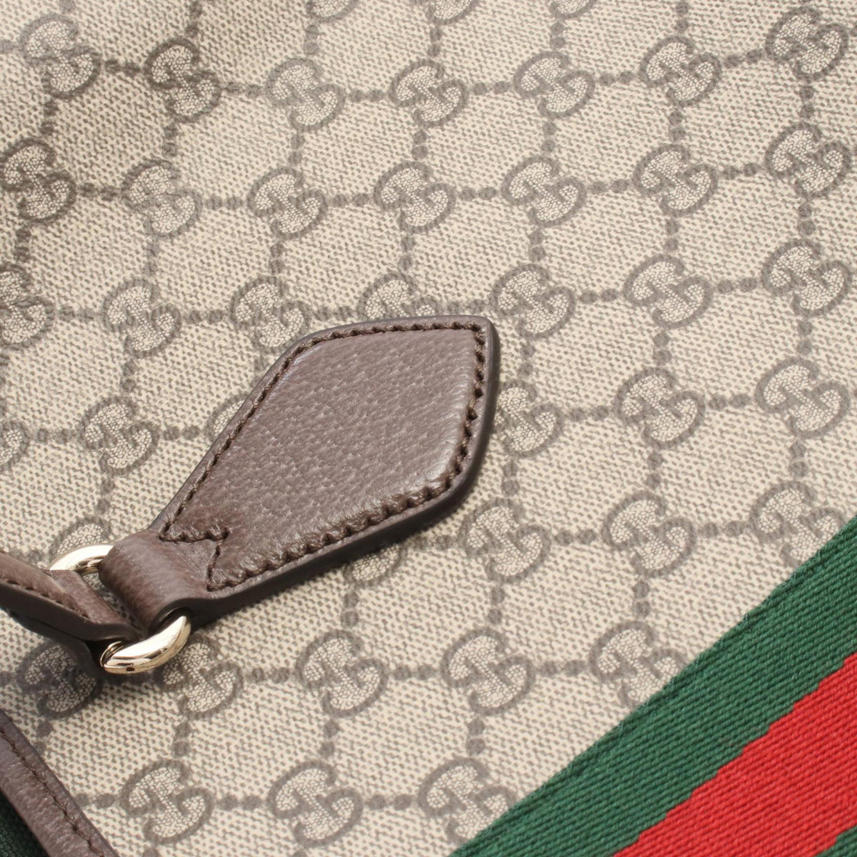 Gucci Medium GG Supreme Web Ophidia Tote — Beige