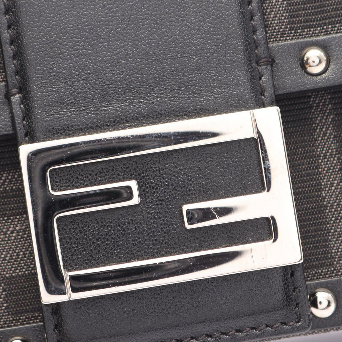 Fendi Mini Zucca Coated Canvas Trunk Baguette Crossbody