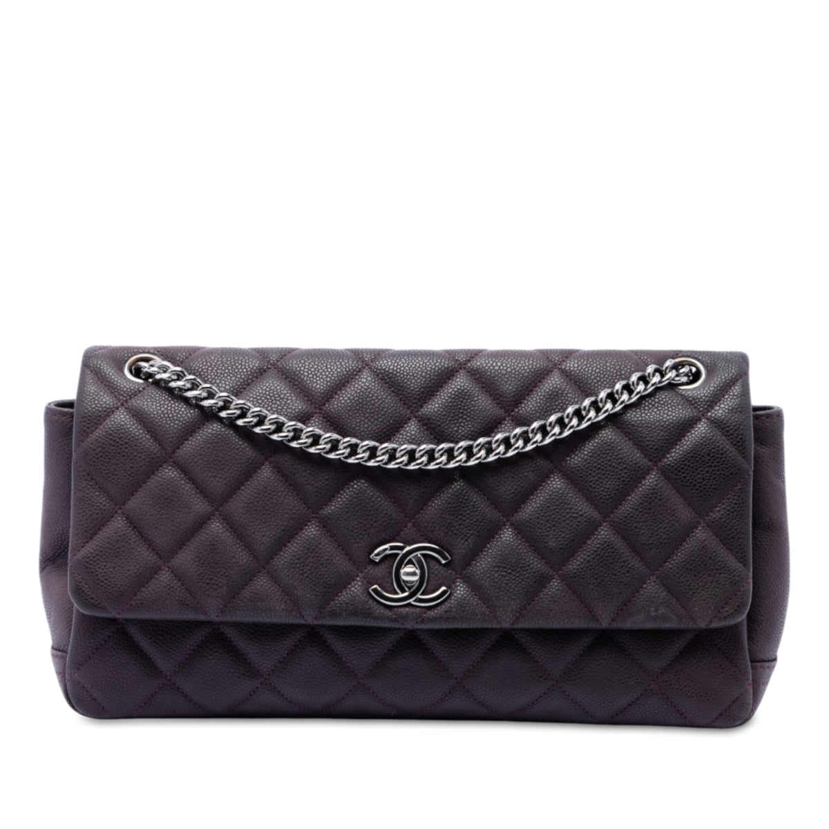 Chanel Matte Quilted Caviar Leather Lady Pearly Flap