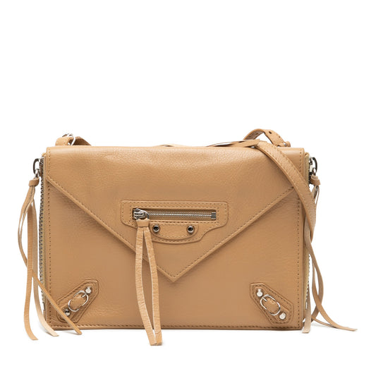 Balenciaga XS Leather Papier Triple Zip Around Crossbody