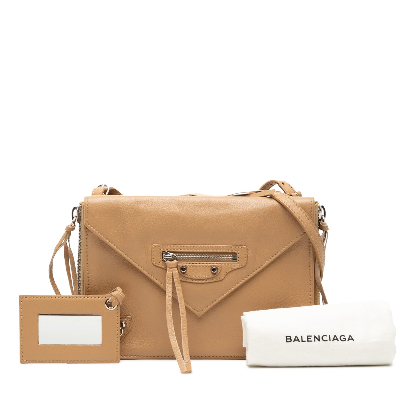 Balenciaga XS Leather Papier Triple Zip Around Crossbody