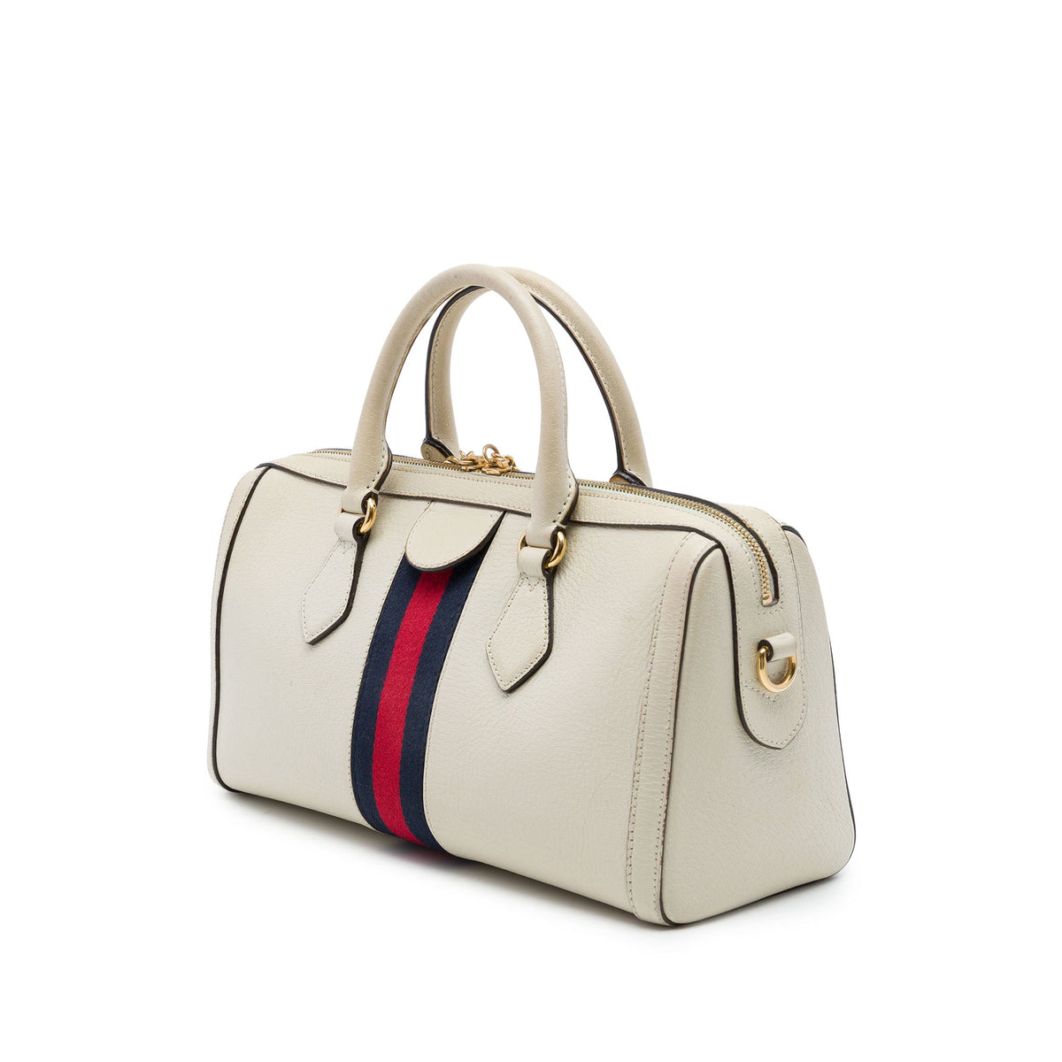 Gucci Medium Calfskin Web Ophidia Top Handle Bag