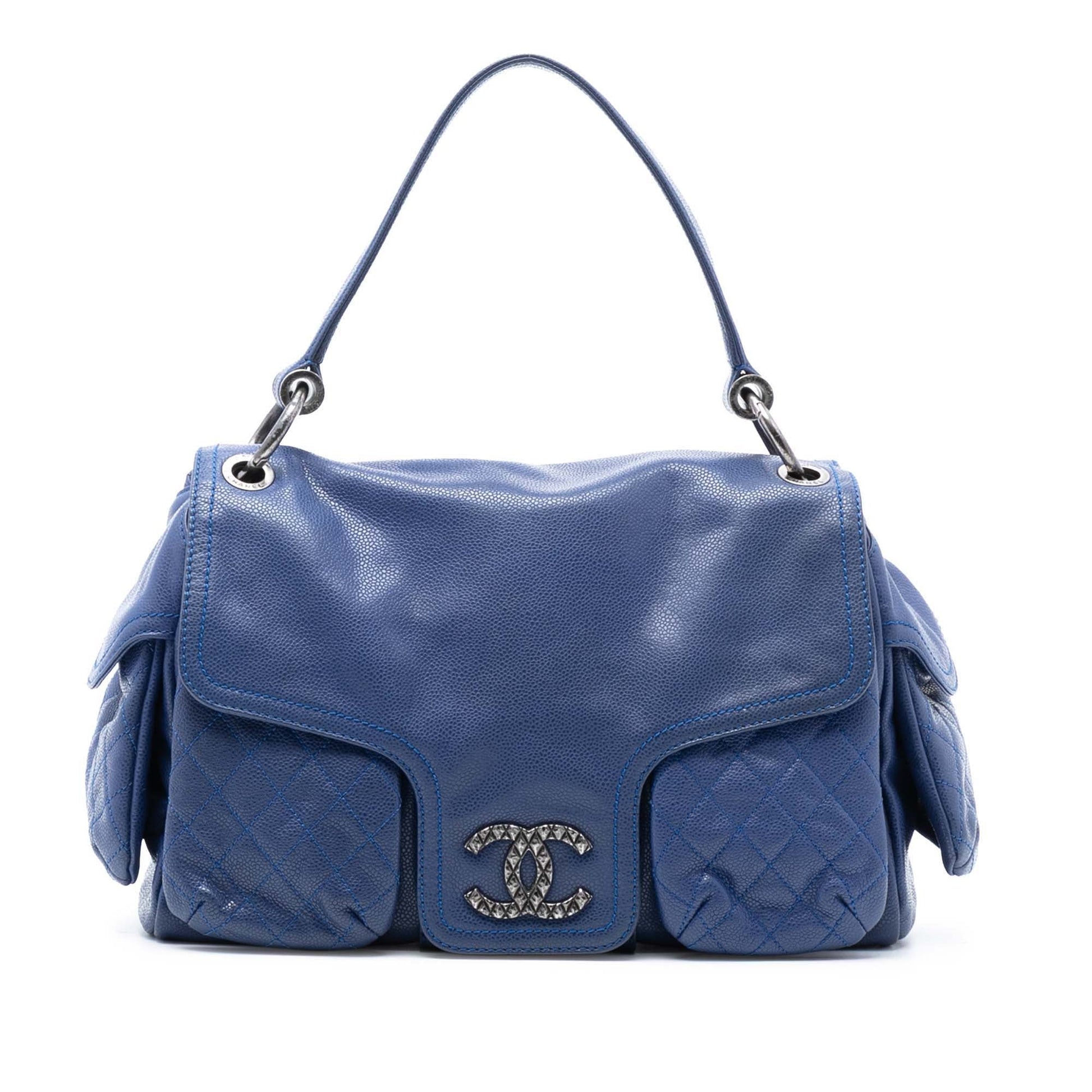 Chanel Glazed Caviar Coco Rider Multi Pocket Rider Flap