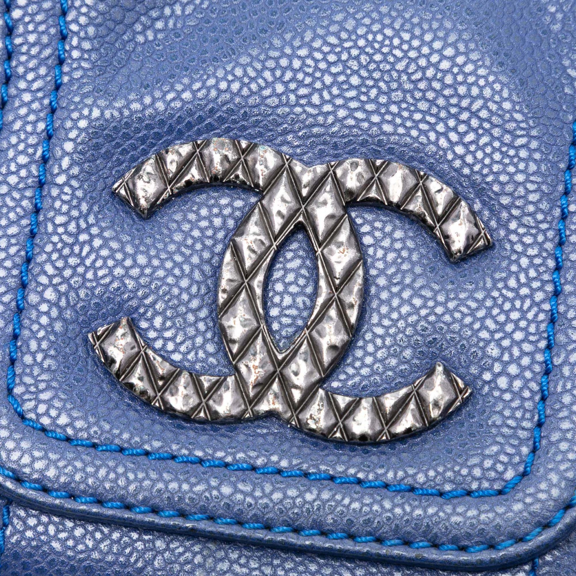 Chanel Glazed Caviar Coco Rider Multi Pocket Rider Flap