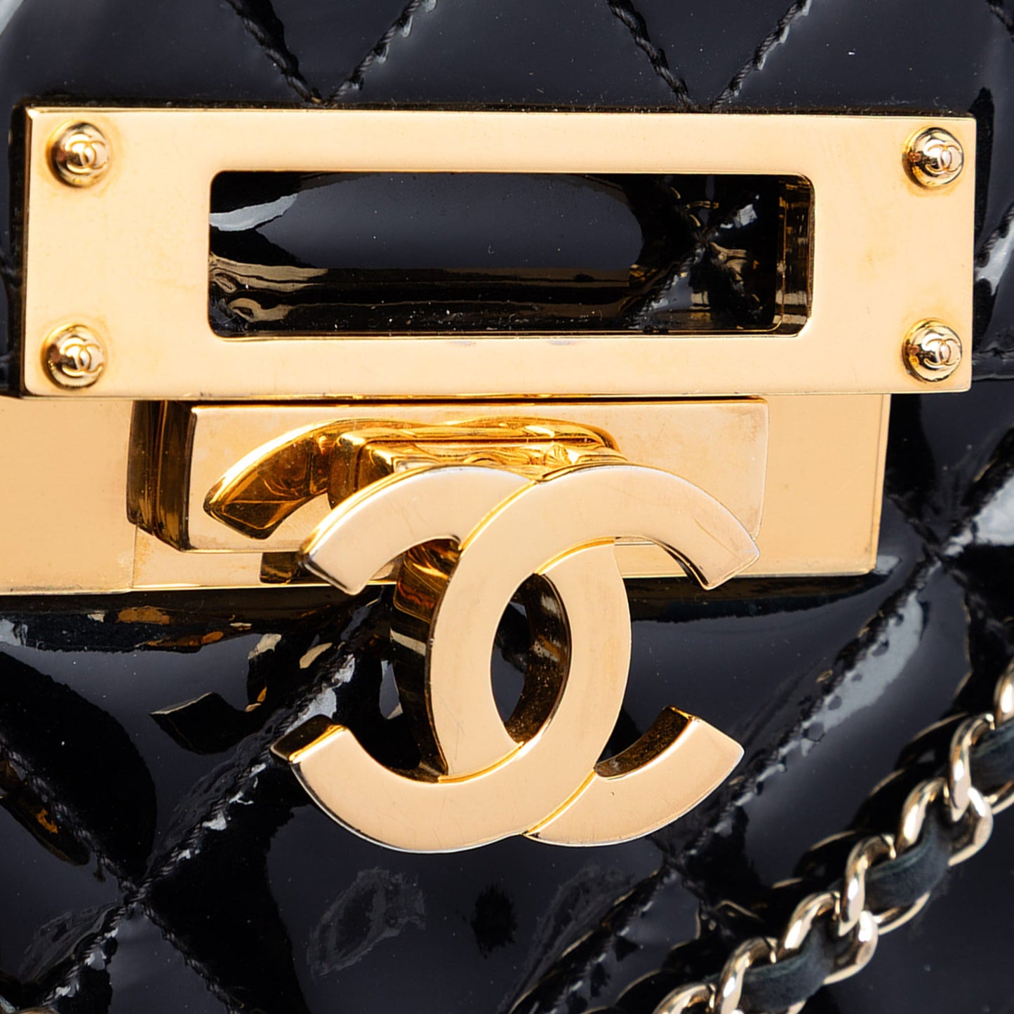 Chanel Quilted Patent Golden Class Accordion Flap