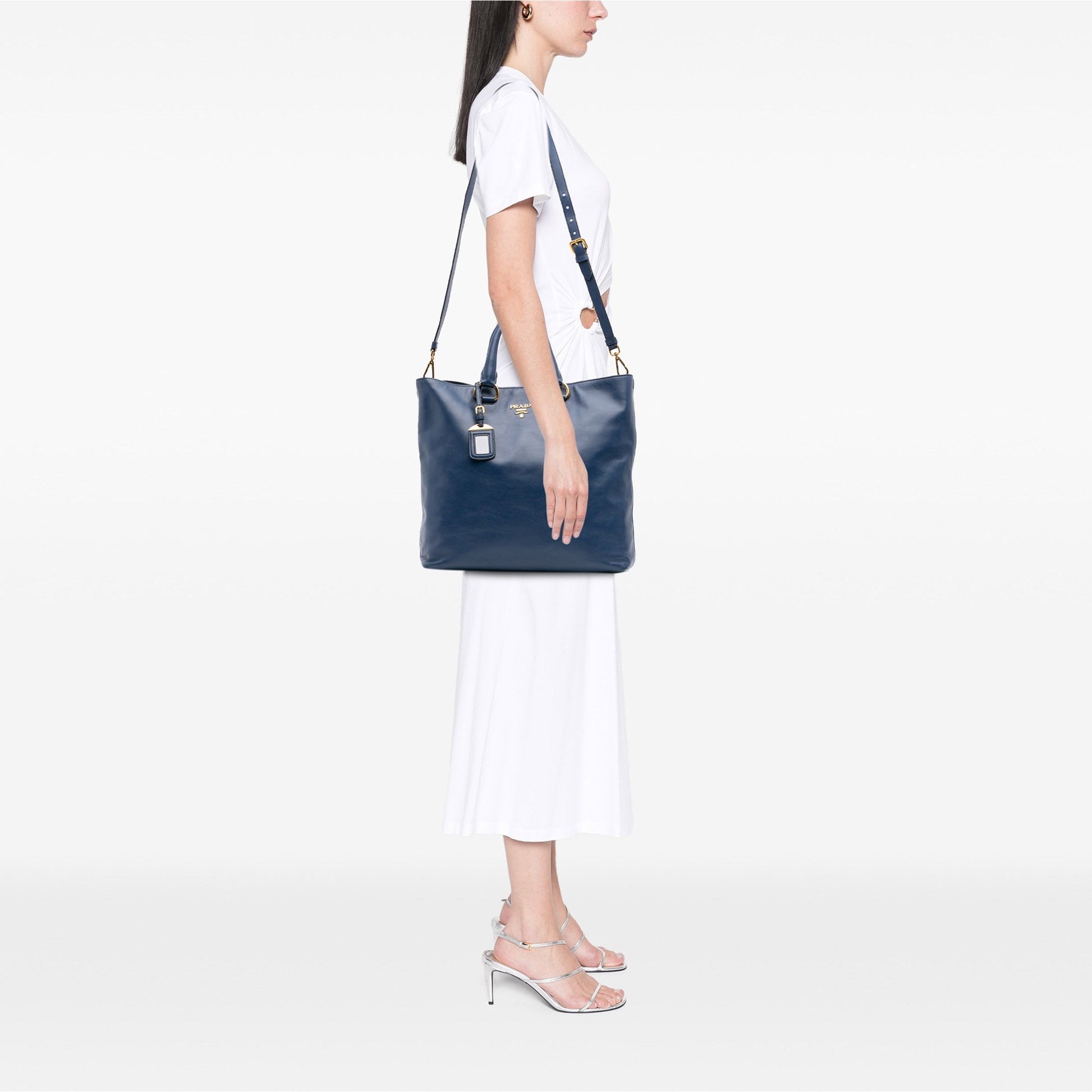 Prada Soft Calf Open Convertible Tote