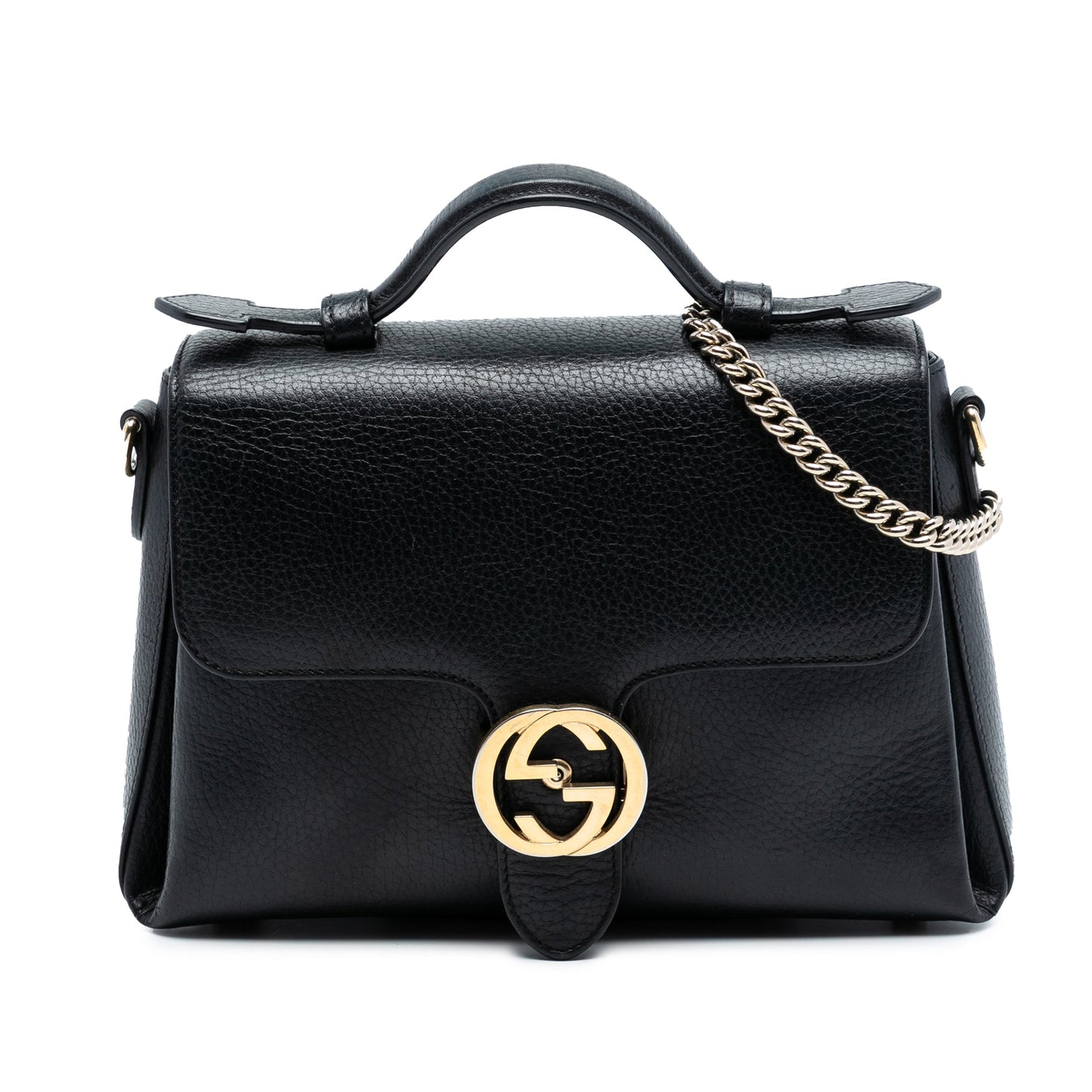 Small Dollar Calf Interlocking G Satchel
