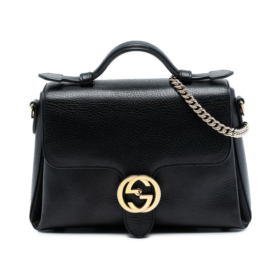 Small Dollar Calf Interlocking G Satchel