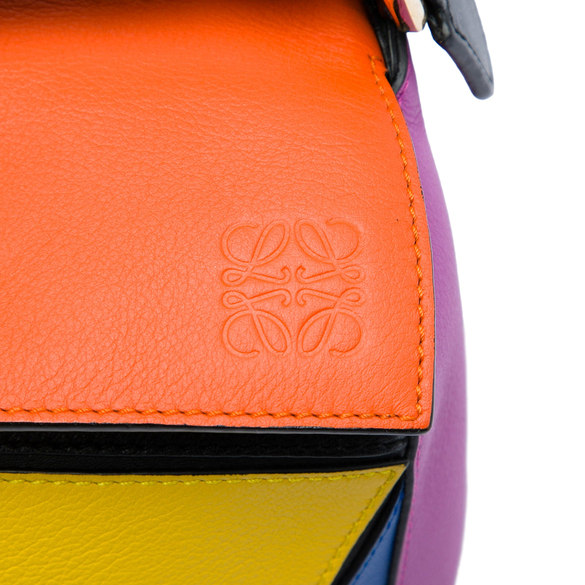LOEWE Small Calfskin Rainbow Puzzle Satchel — Multi