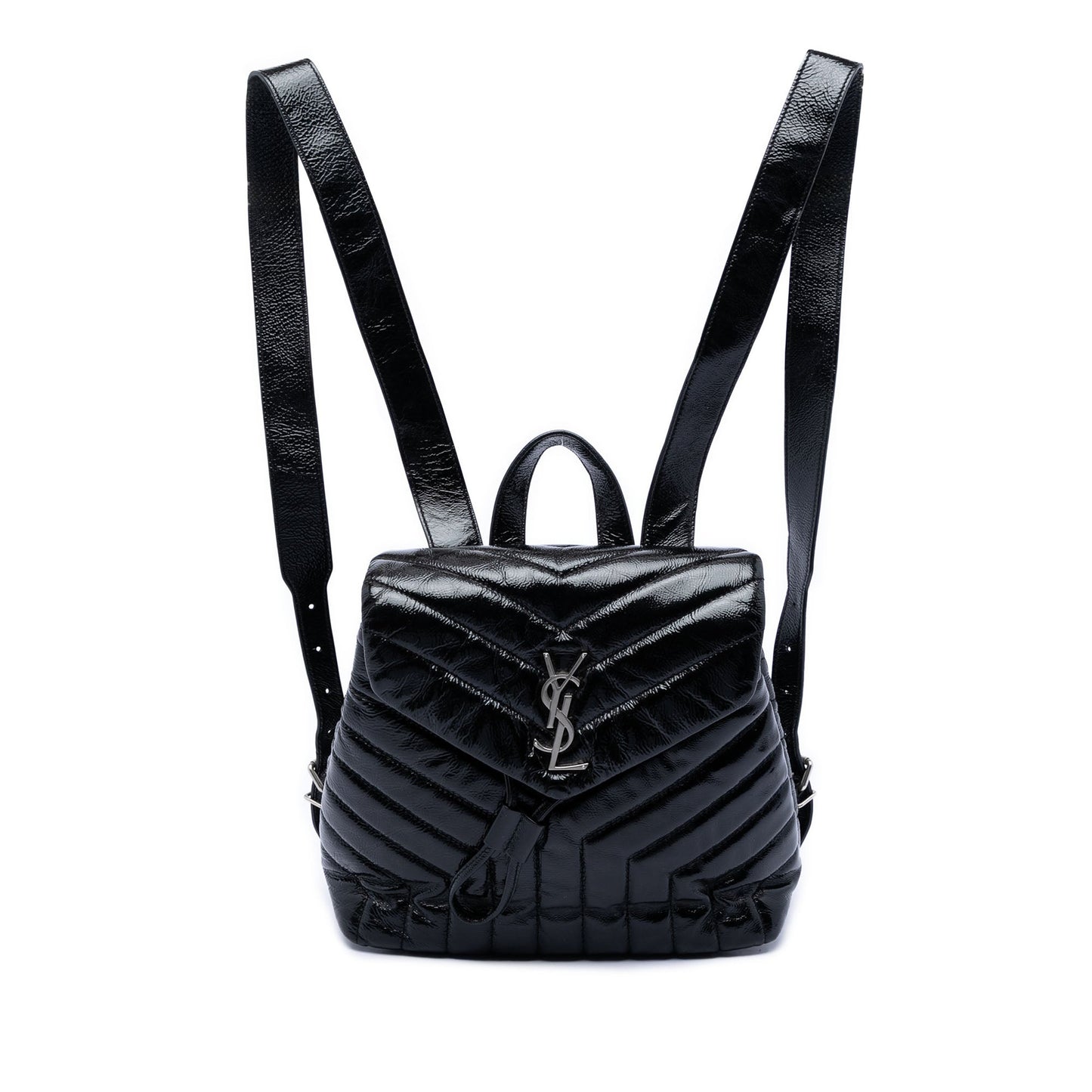Saint Laurent Small Matelasse Patent Monogram LouLou Backpack