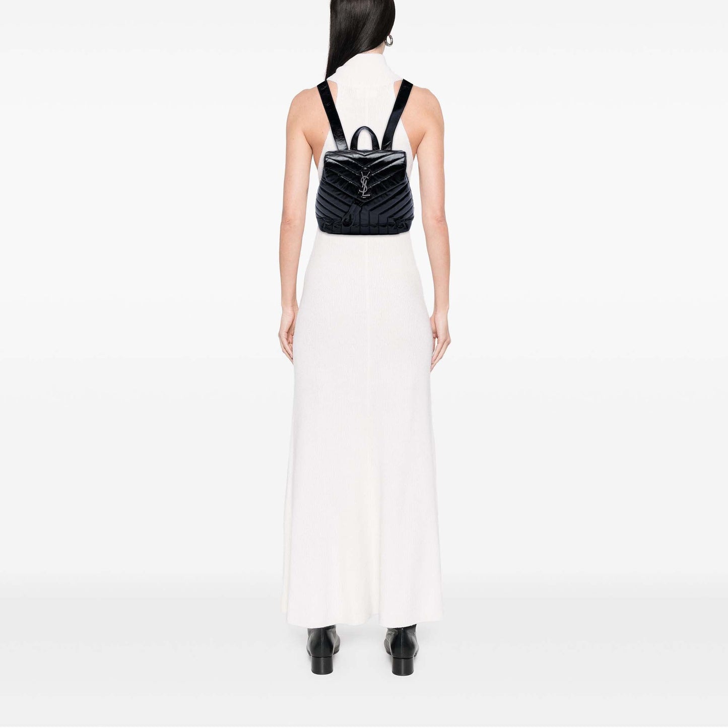 Saint Laurent Small Matelasse Patent Monogram LouLou Backpack