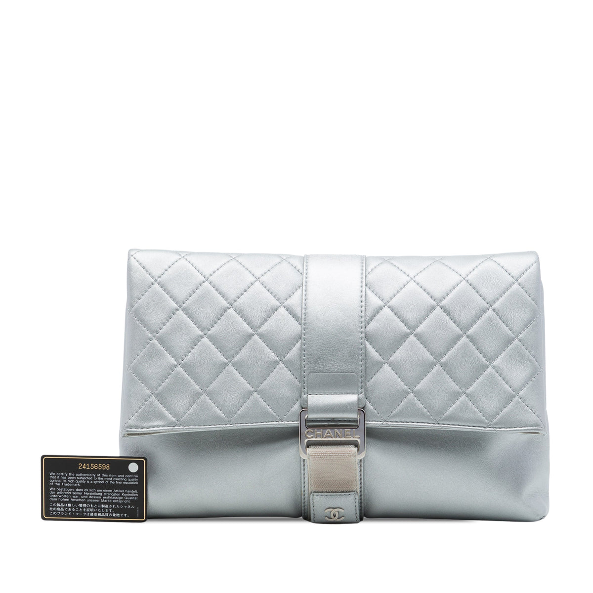 Chanel Quilted Lambskin Grip Clutch