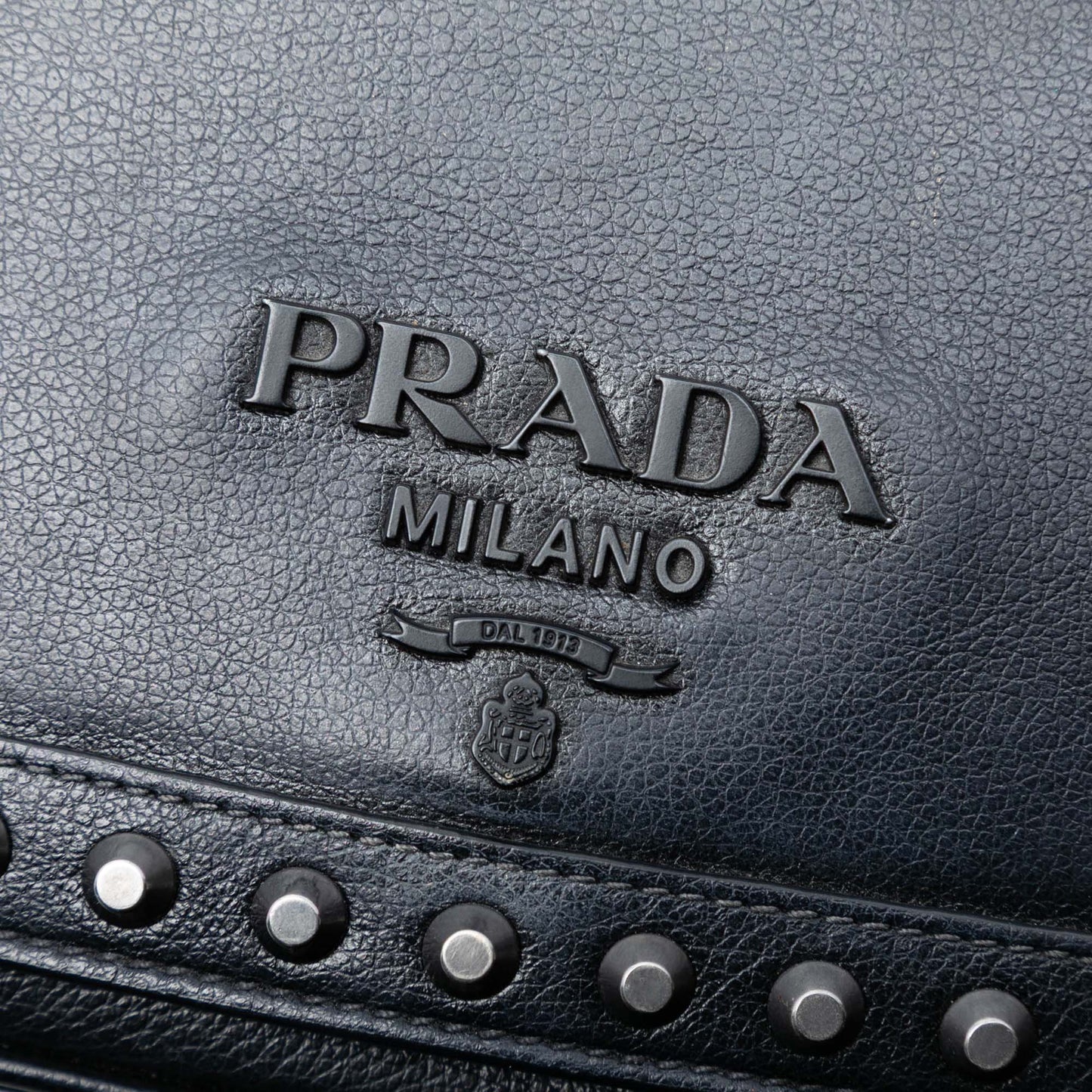 Prada Glace Calfskin Studded Crossbody