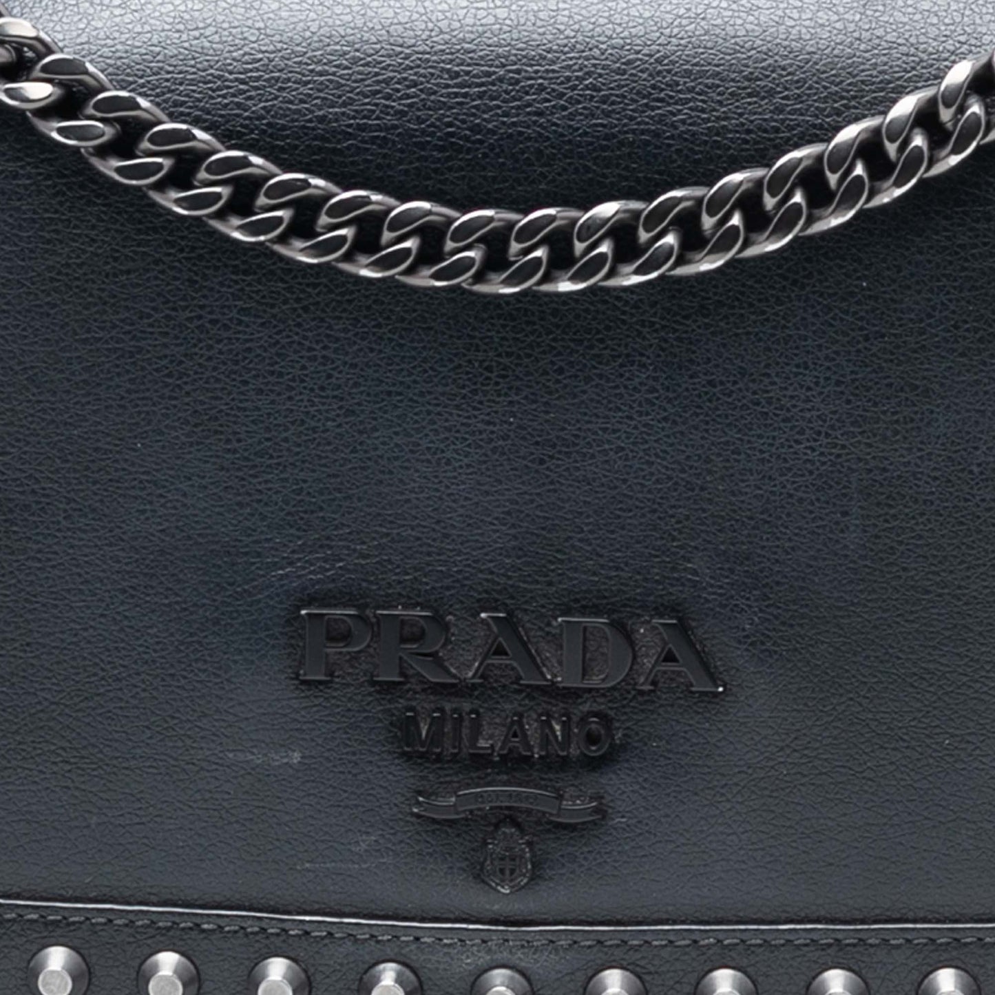 Prada Glace Calfskin Studded Crossbody