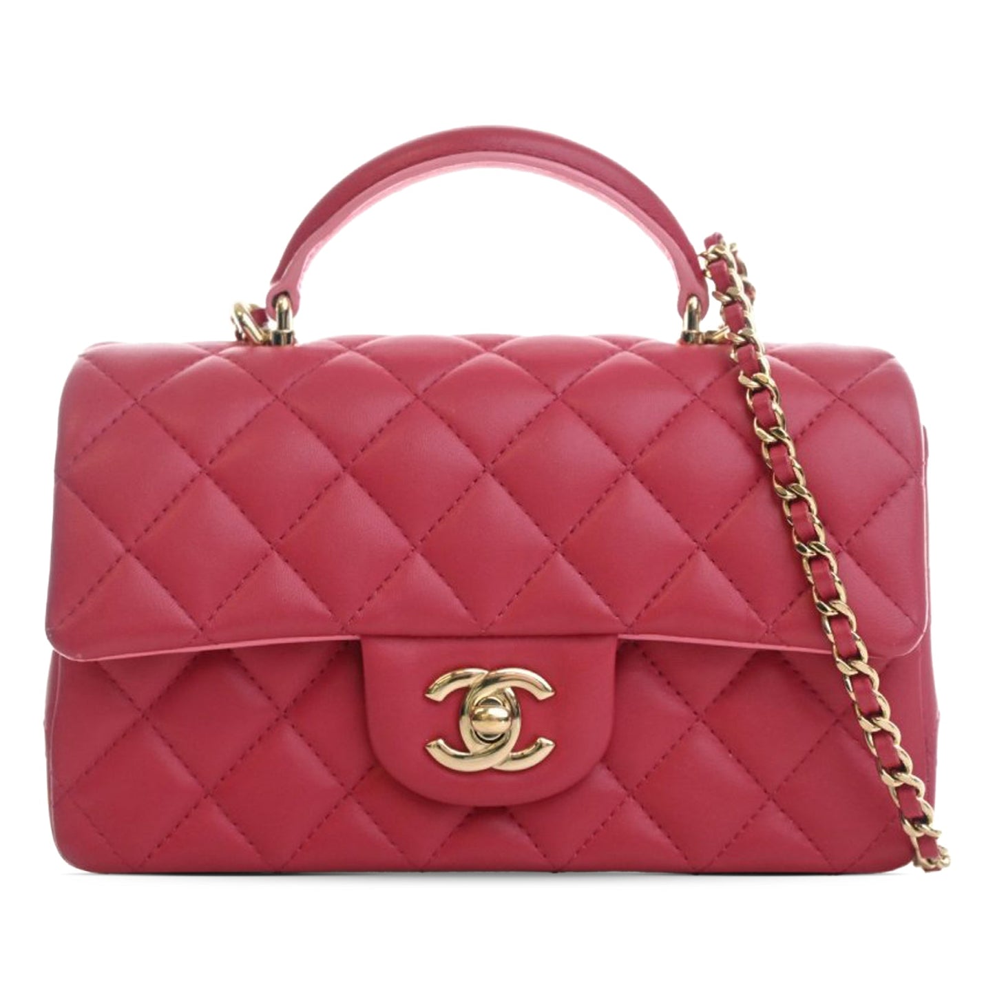 Chanel Mini Rectangular Classic Lambskin Top Handle Flap