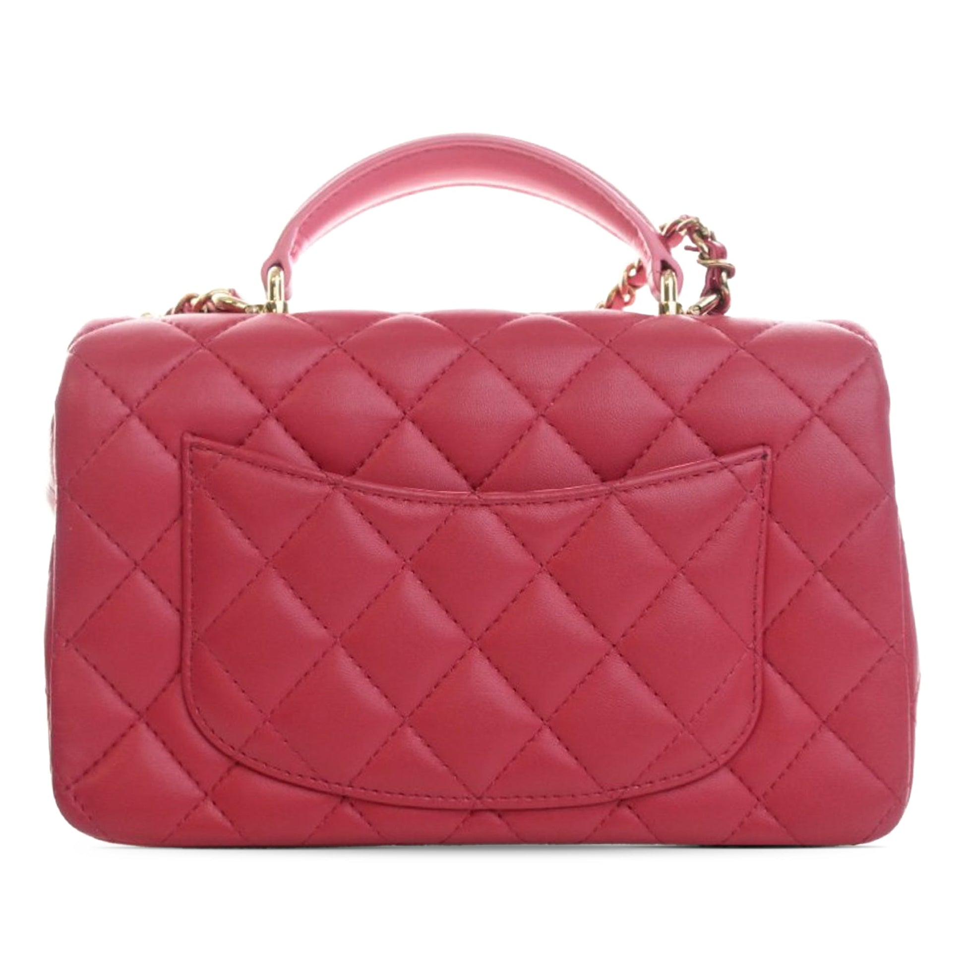 Chanel Mini Rectangular Classic Lambskin Top Handle Flap