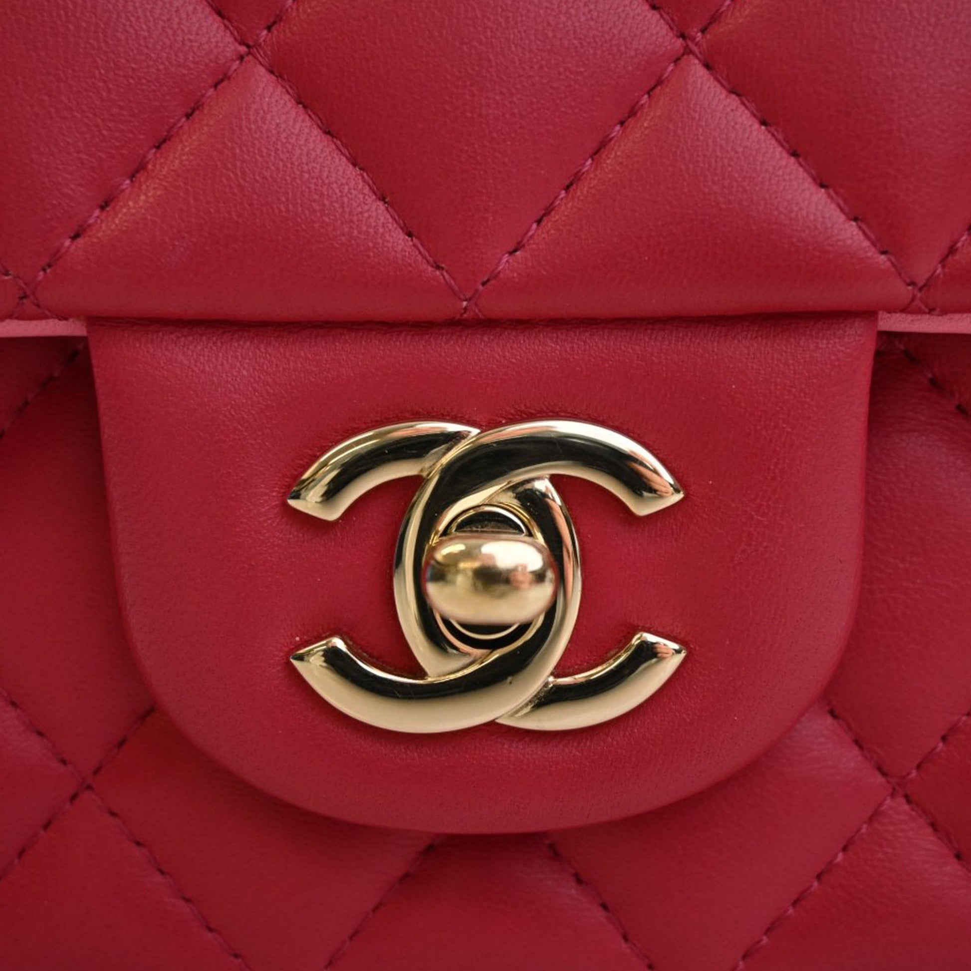 Chanel Mini Rectangular Classic Lambskin Top Handle Flap