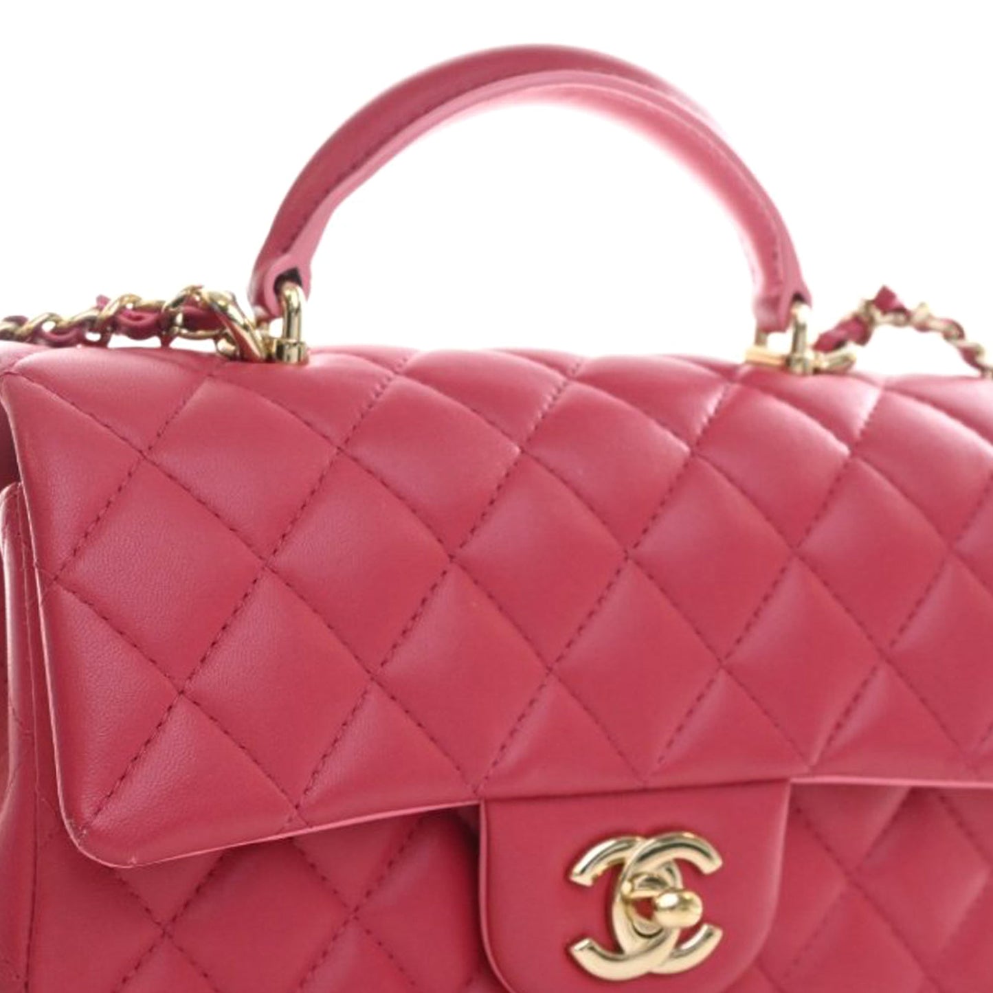Chanel Mini Rectangular Classic Lambskin Top Handle Flap