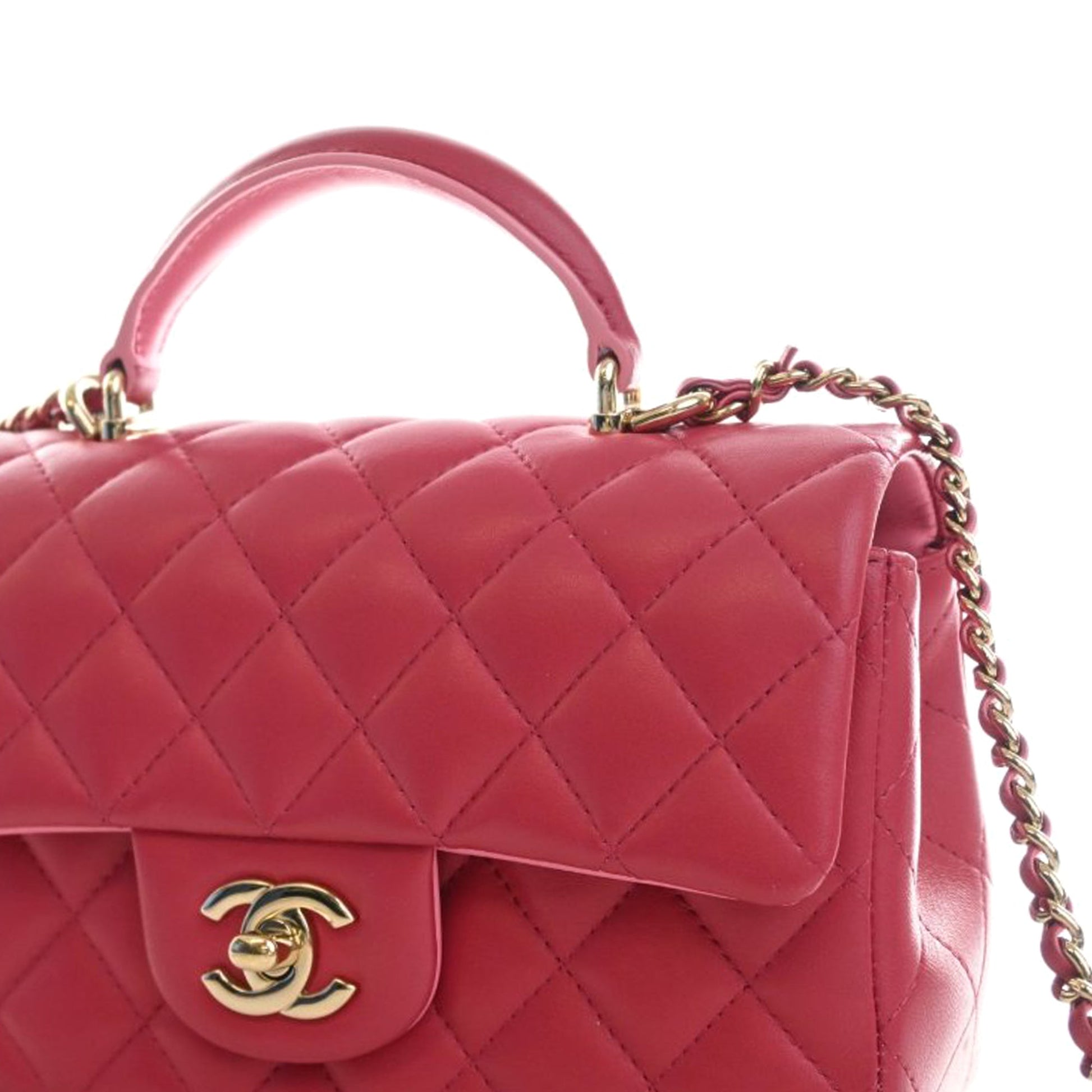 Chanel Mini Rectangular Classic Lambskin Top Handle Flap