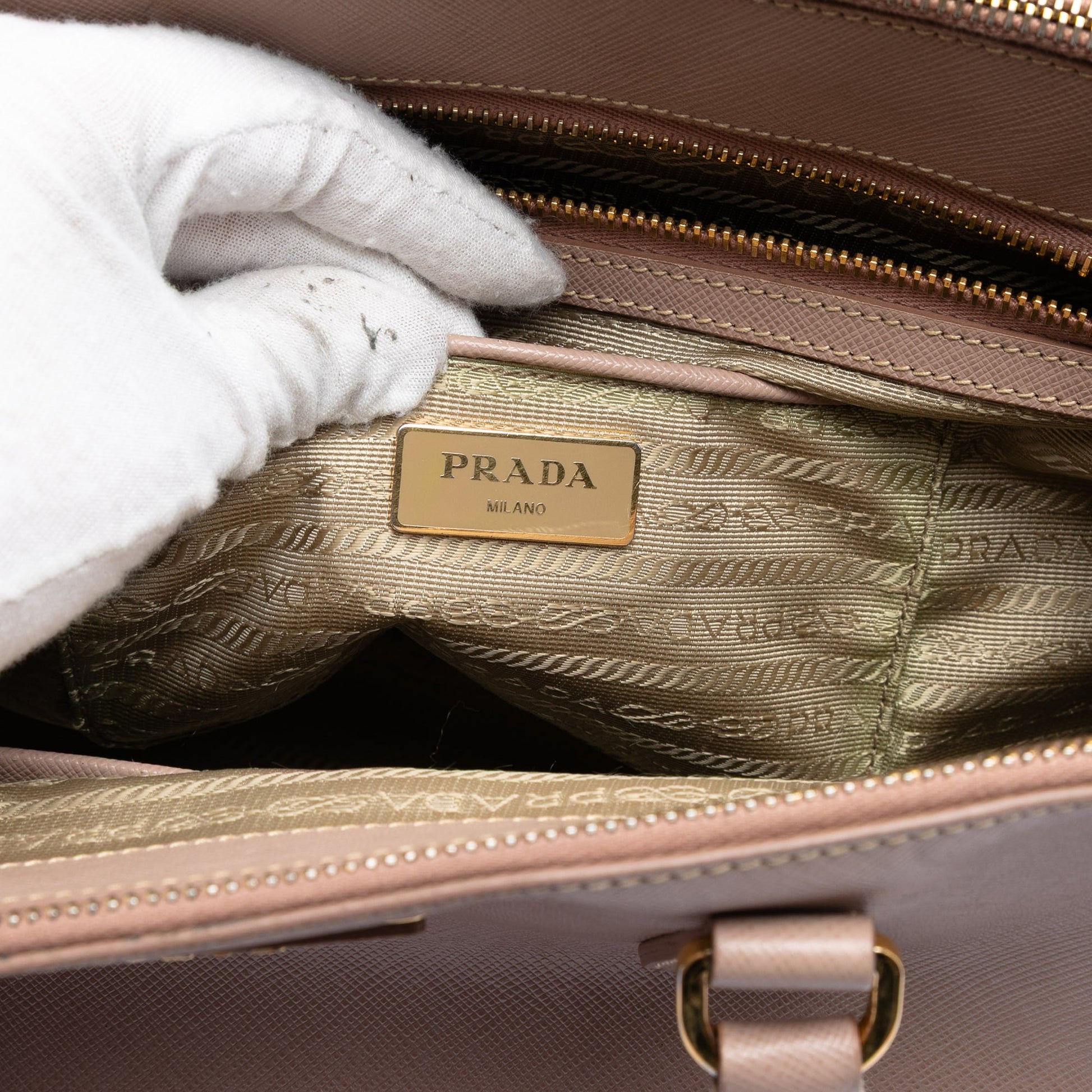 Prada Large Saffiano Lux Galleria Double Zip Tote