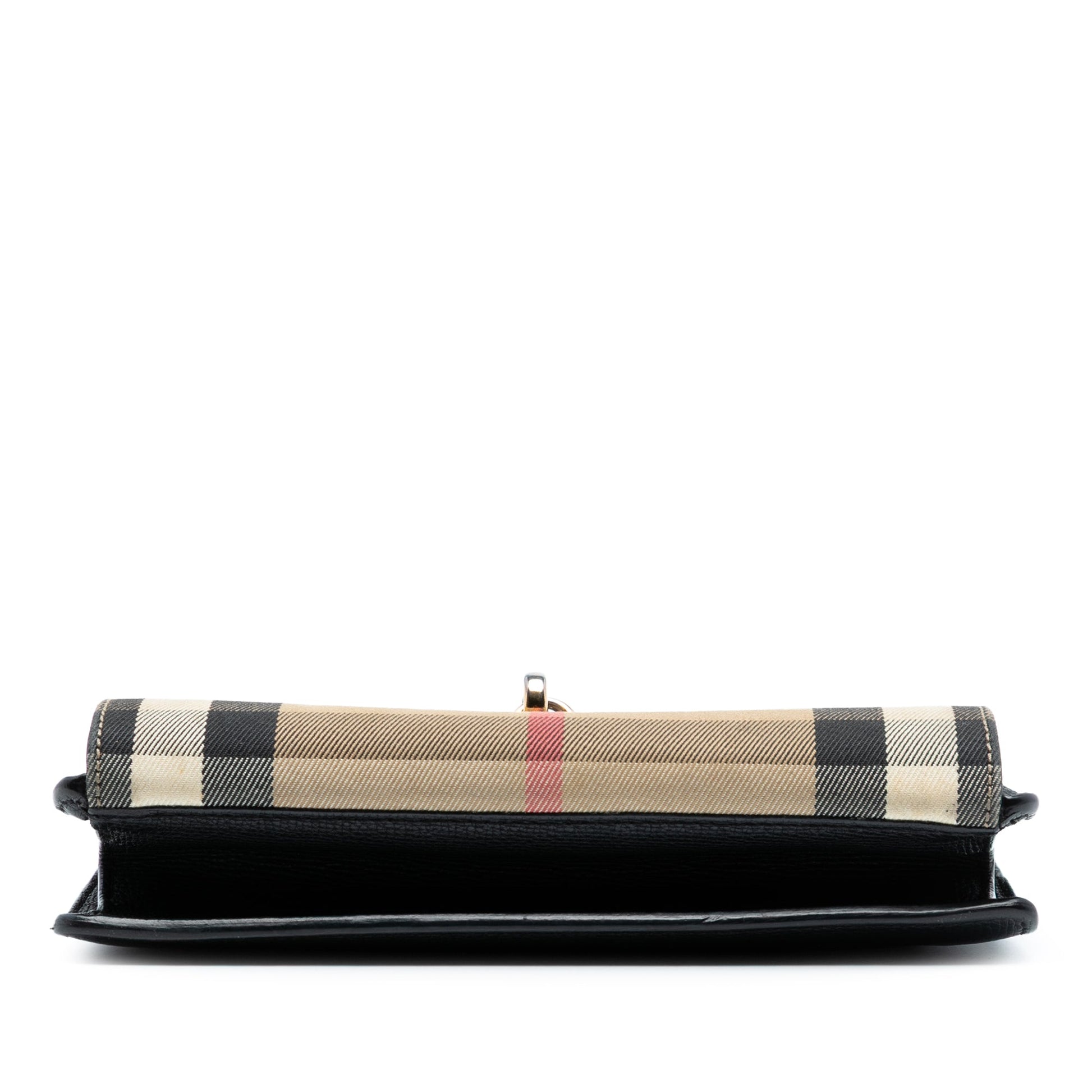 Burberry Small Leather and House Check Canvas Derby Macken Crossbody