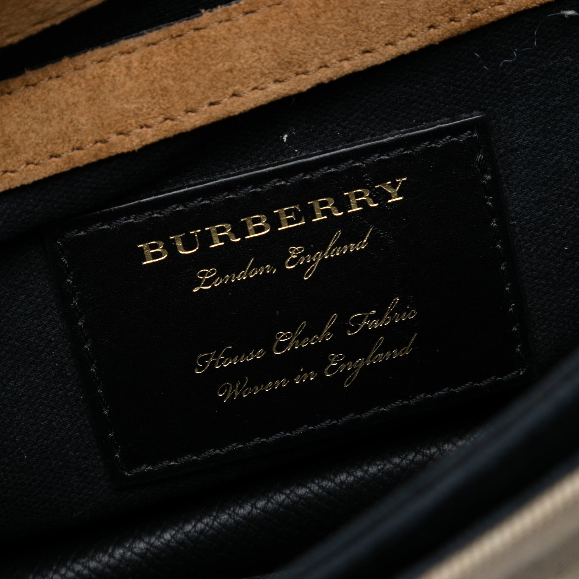 Burberry Small Leather and House Check Canvas Derby Macken Crossbody
